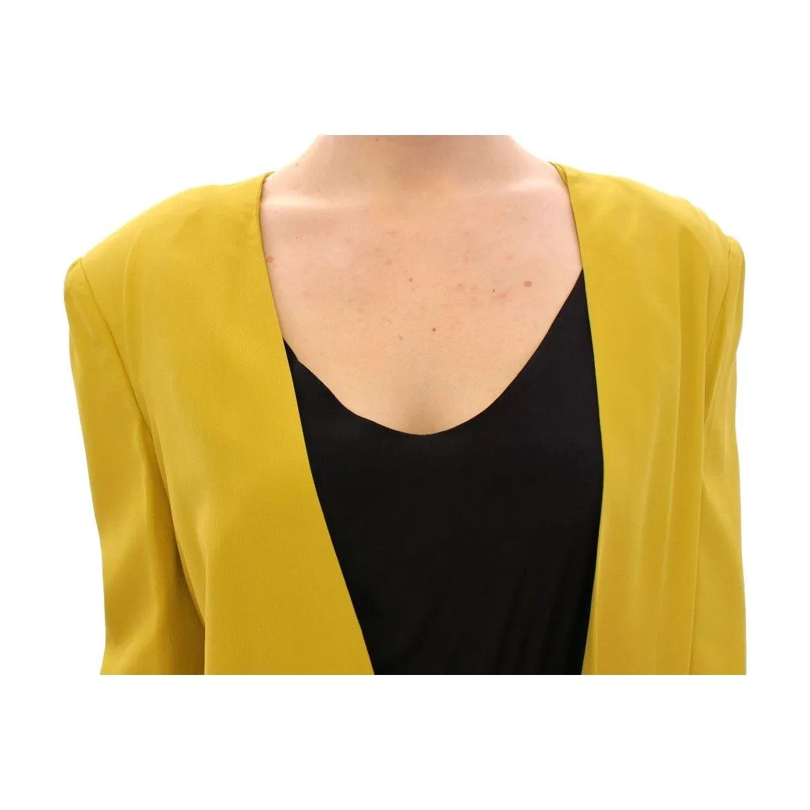 Lamberto Petri Elegant Mustard Silk Blend Jacket