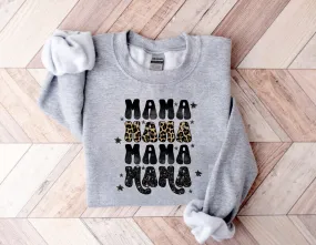 Leopard Print Mama Sweatshirt Crewneck