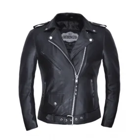 Lightweight Classic Womens Leather Motorcycle Jacket