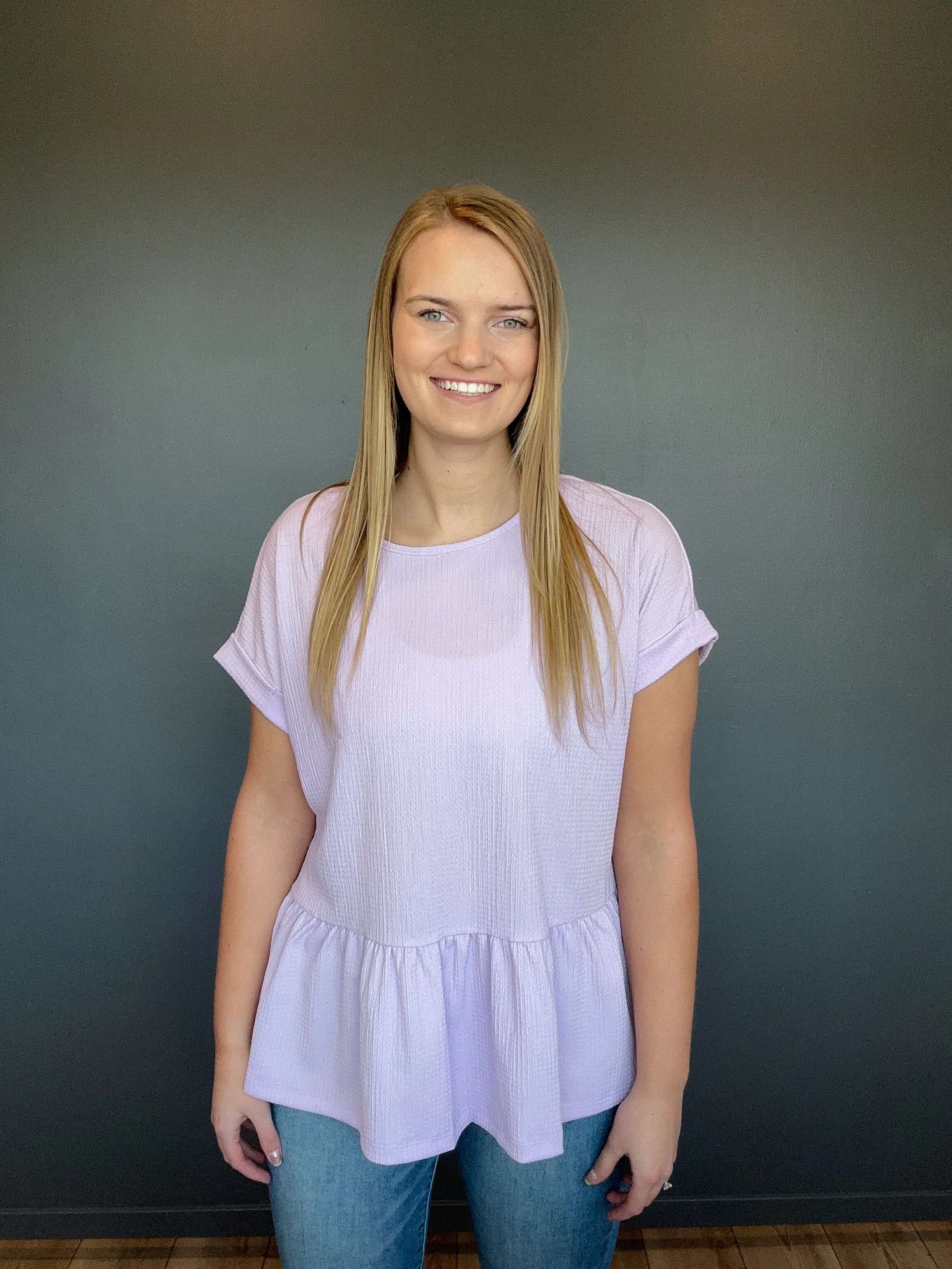 Lilac Short-Sleeve Blouse