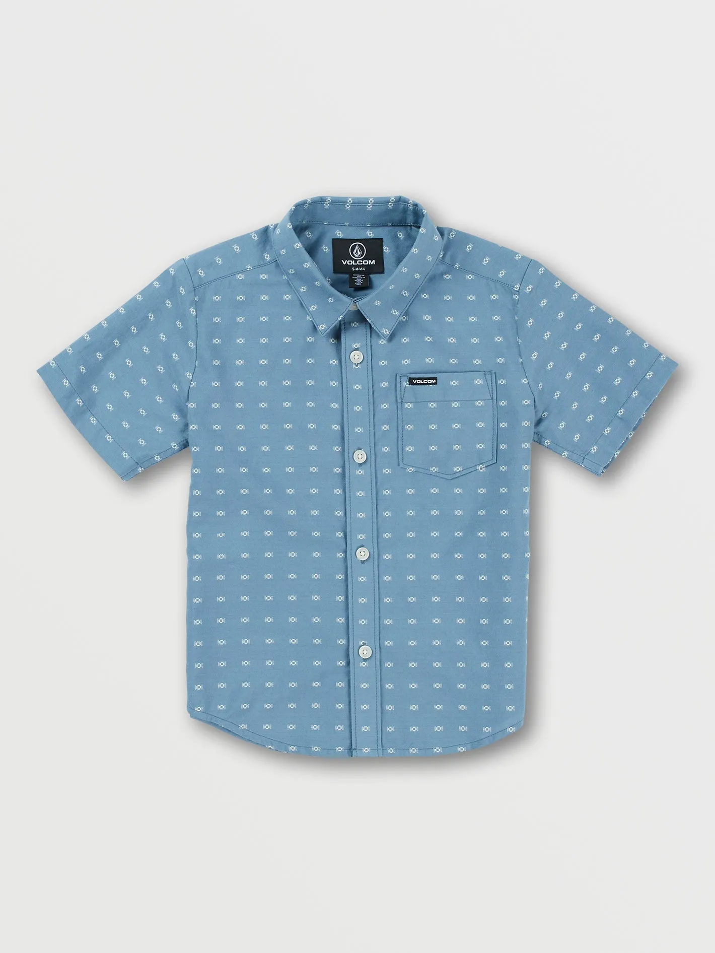 Little Boys Stone Mags Short Sleeve Shirt - Slate Blue