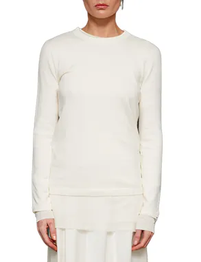 Long Sleeve Cotton Cashmere Cuff Shirt Pearl