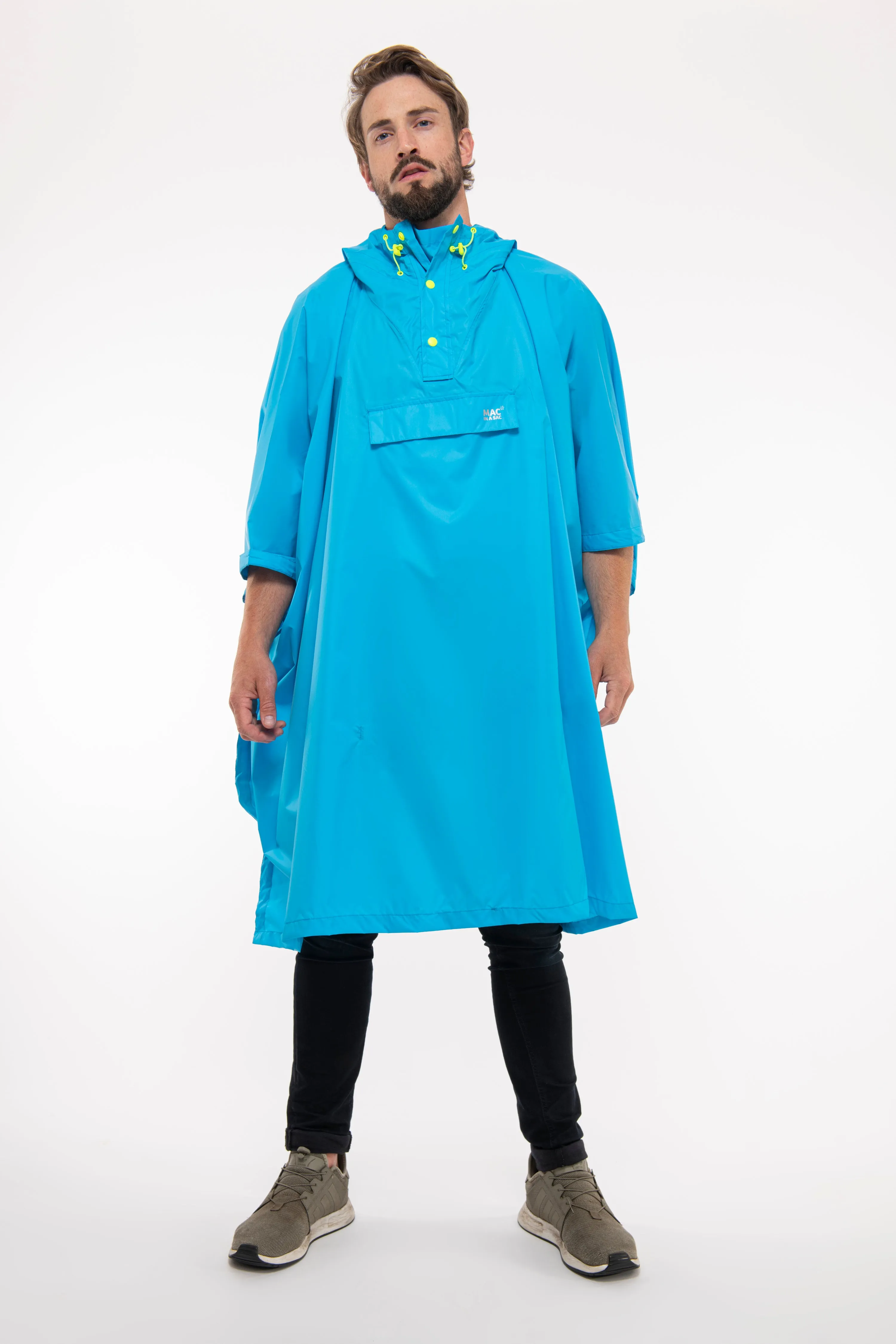 Mac In A Sac Packable Waterproof Unisex Poncho - Neon Blue