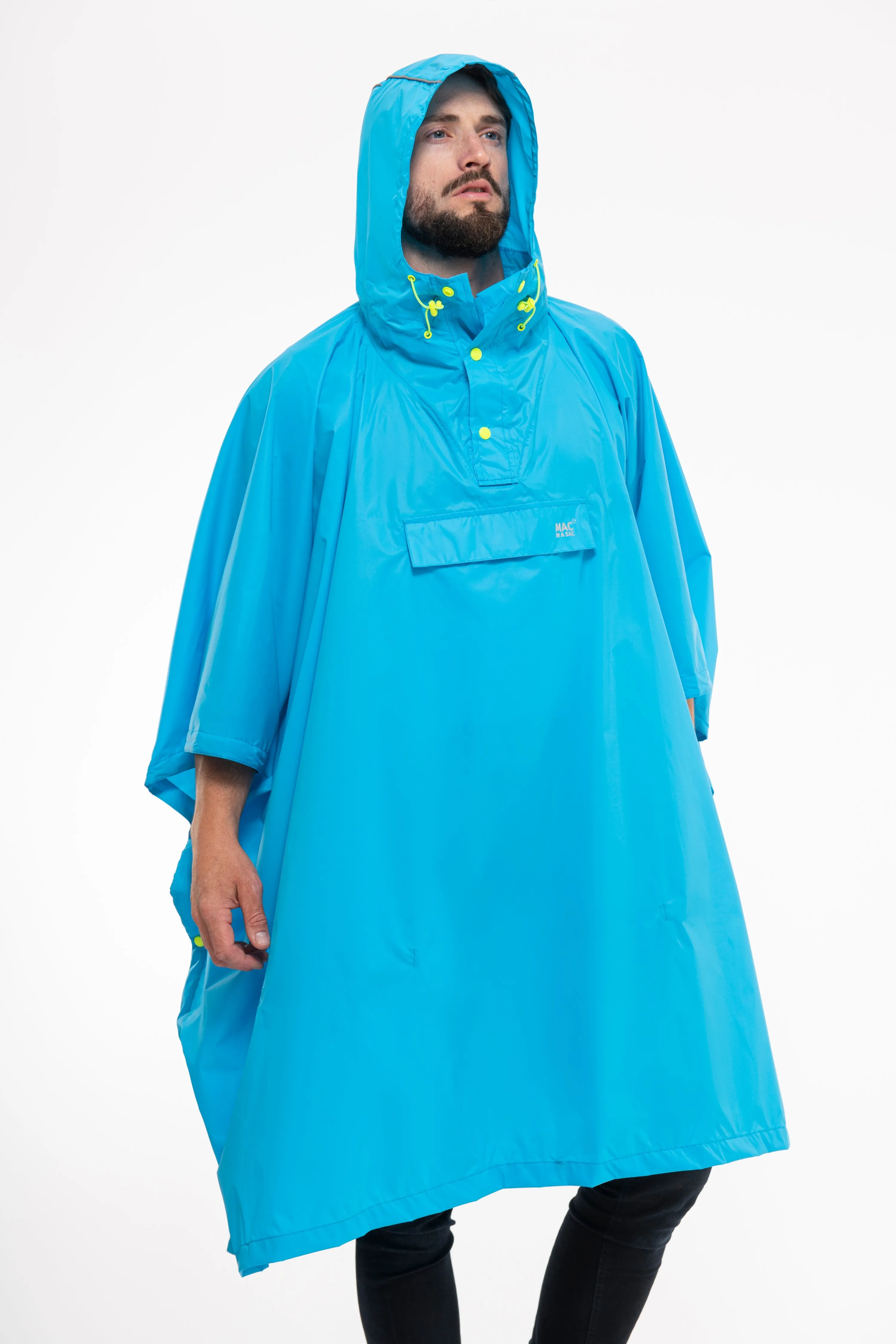 Mac In A Sac Packable Waterproof Unisex Poncho - Neon Blue