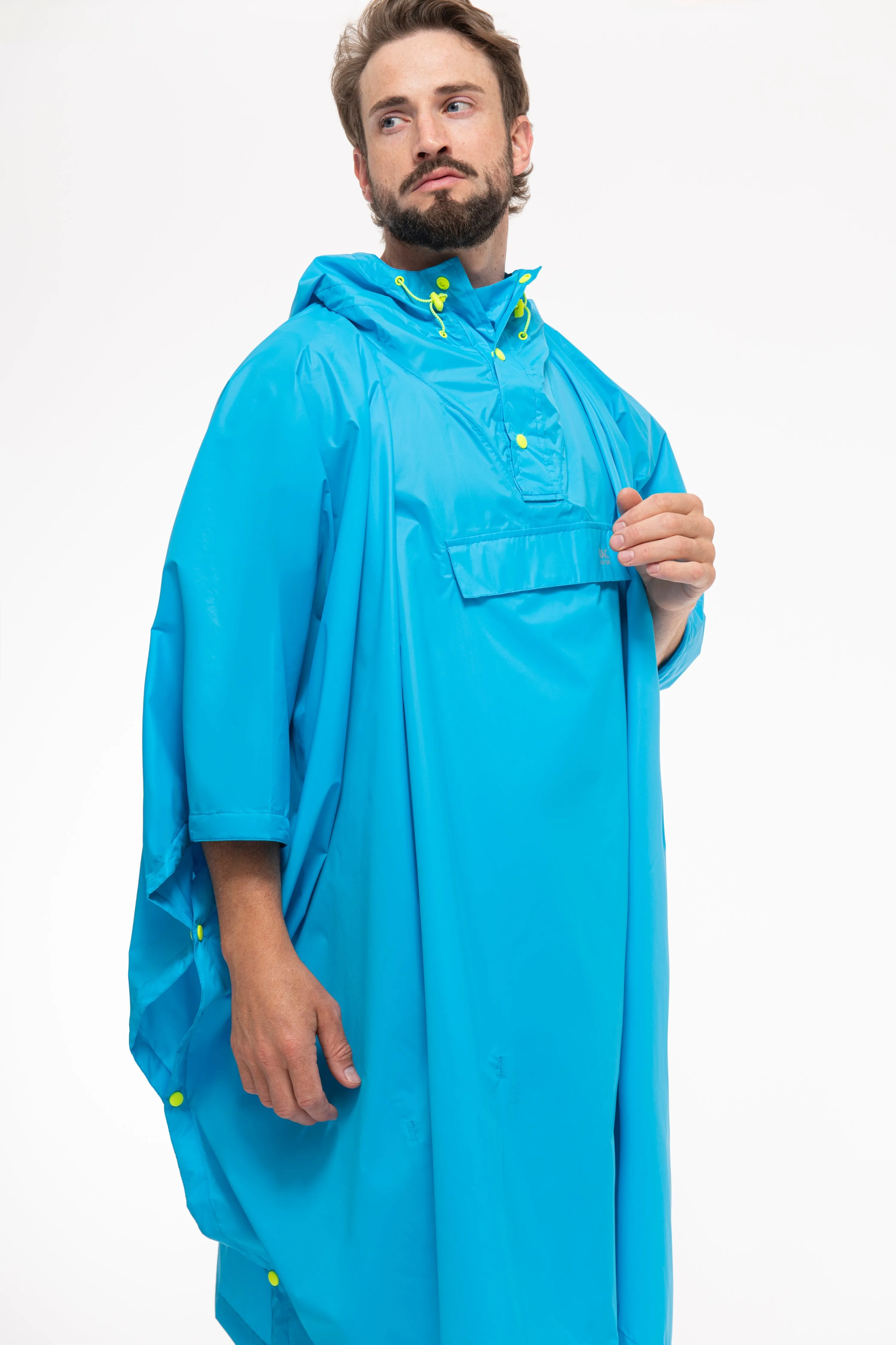 Mac In A Sac Packable Waterproof Unisex Poncho - Neon Blue