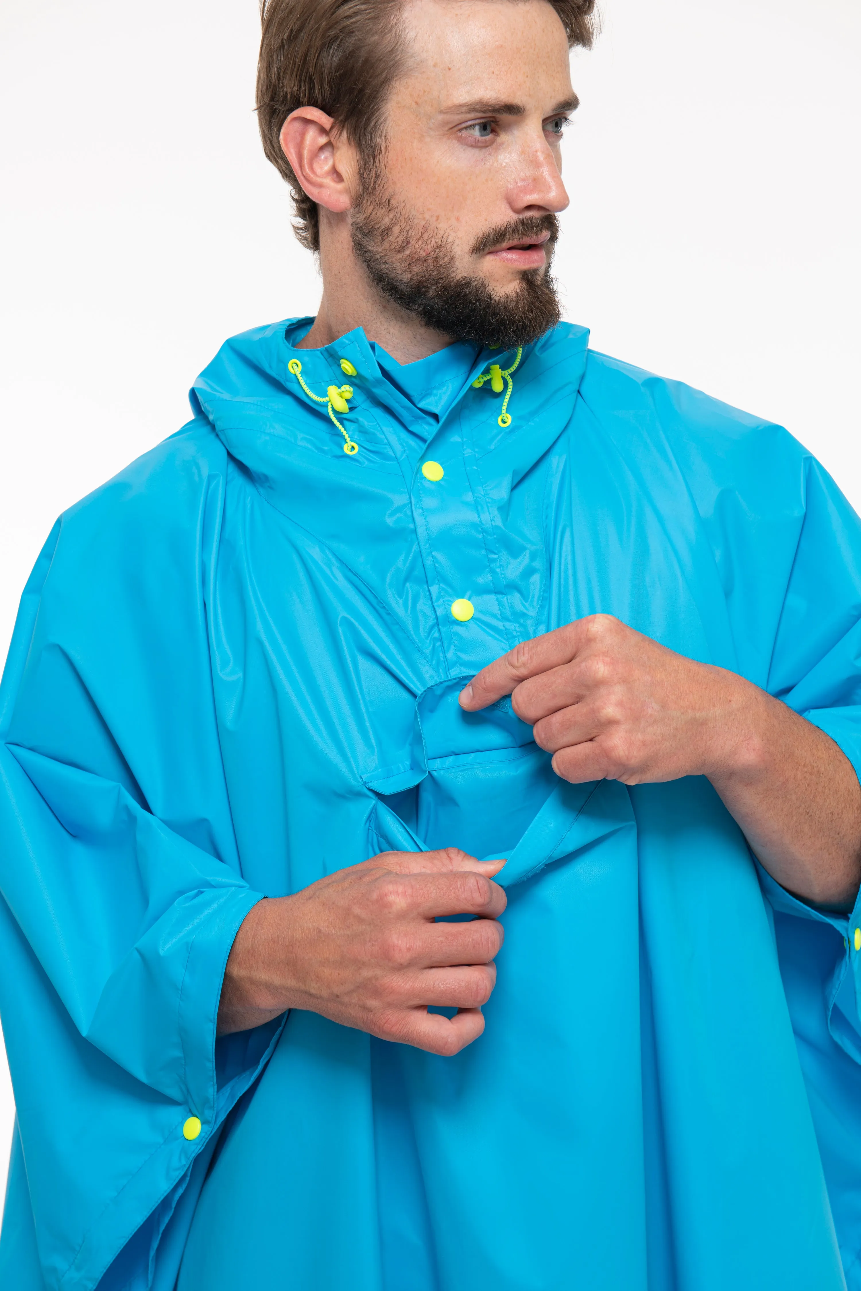 Mac In A Sac Packable Waterproof Unisex Poncho - Neon Blue