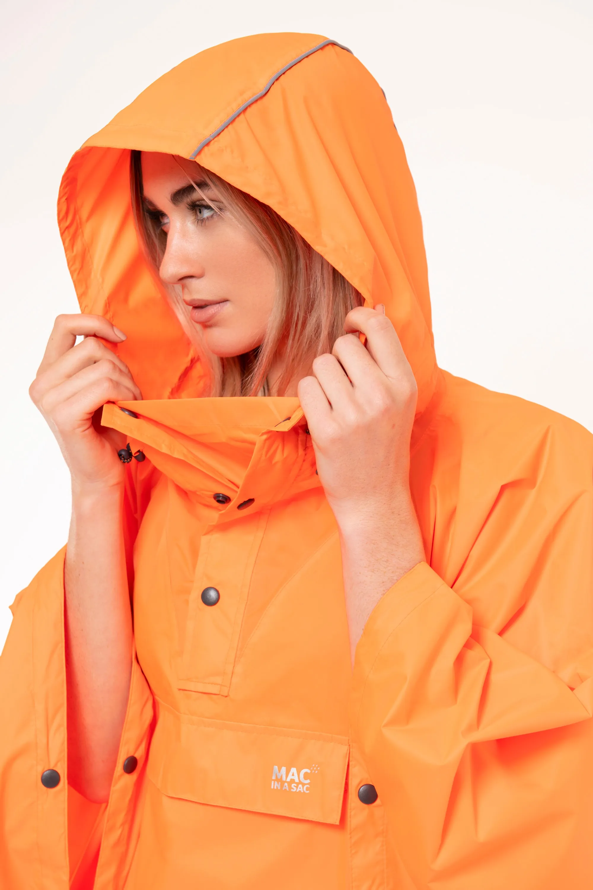 Mac In A Sac Packable Waterproof Unisex Poncho - Neon Orange