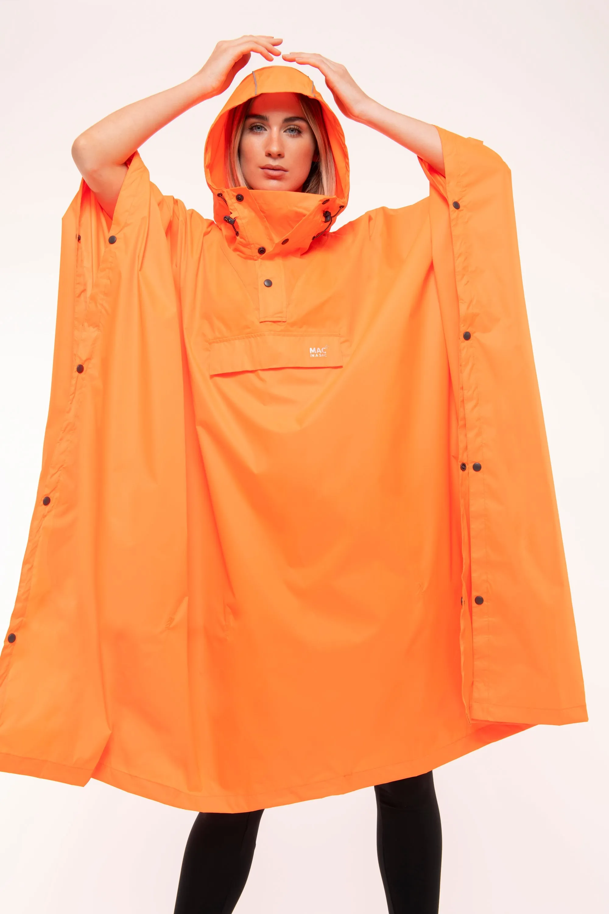 Mac In A Sac Packable Waterproof Unisex Poncho - Neon Orange