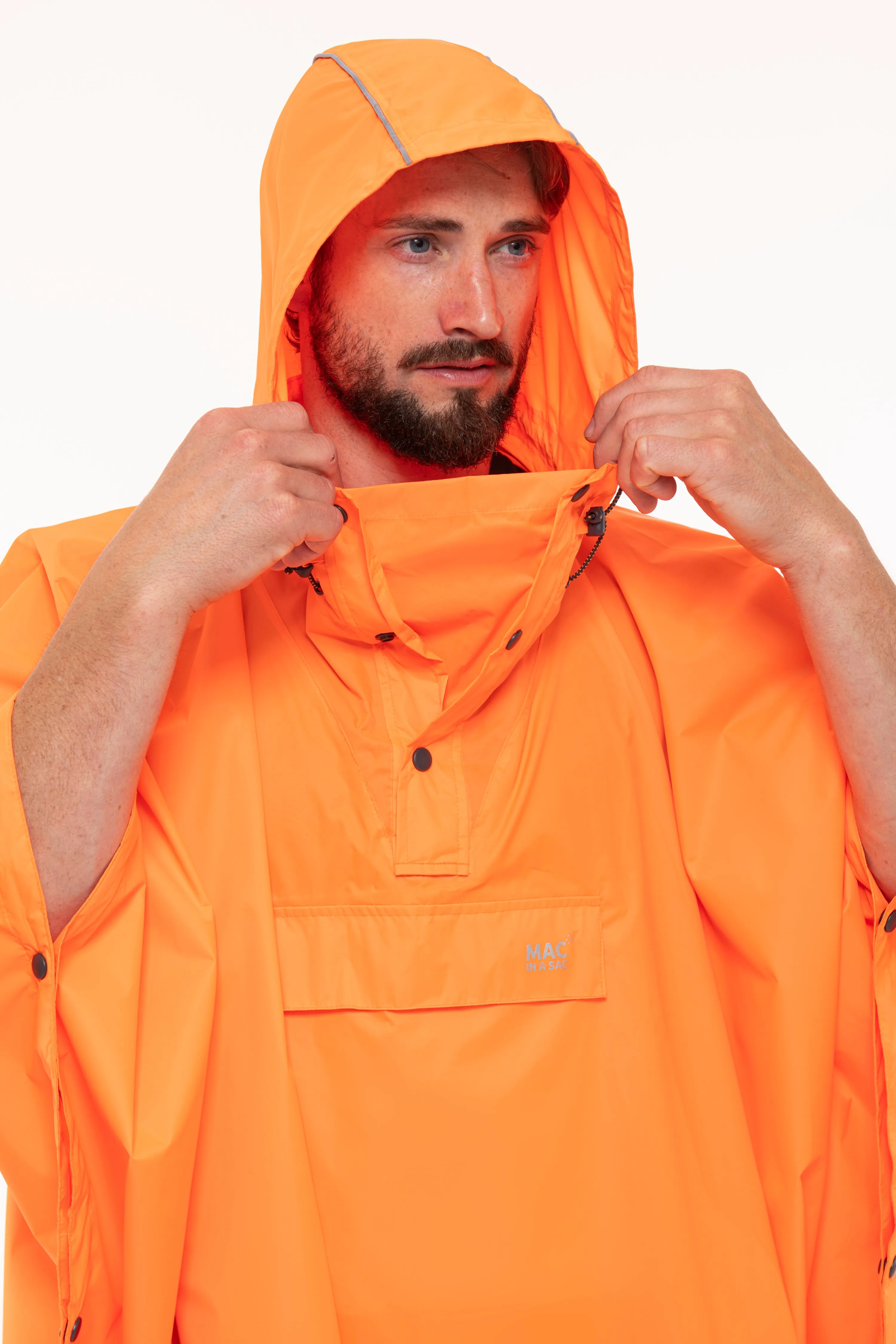 Mac In A Sac Packable Waterproof Unisex Poncho - Neon Orange