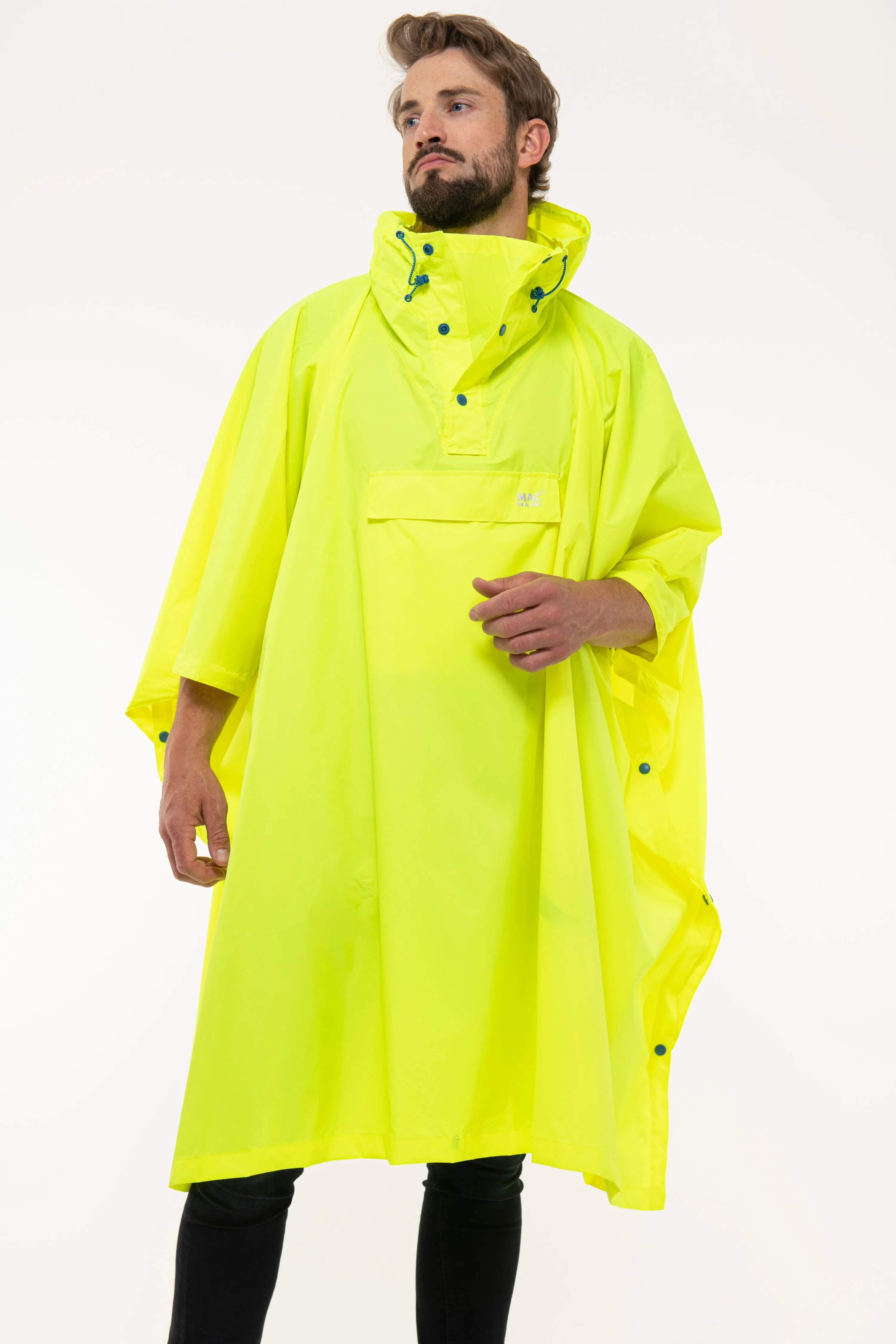 Mac In A Sac Packable Waterproof Unisex Poncho - Neon Yellow