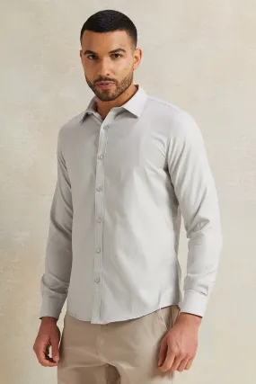 Men Grey Stand-Up Pack Shirt