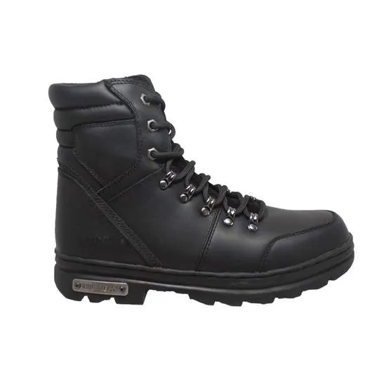 Men's 6" Reflective Biker Black Leather Boots