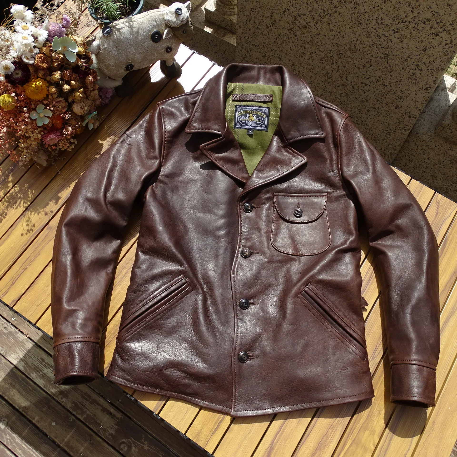 Men's Four Corners Leather Jacket Brown