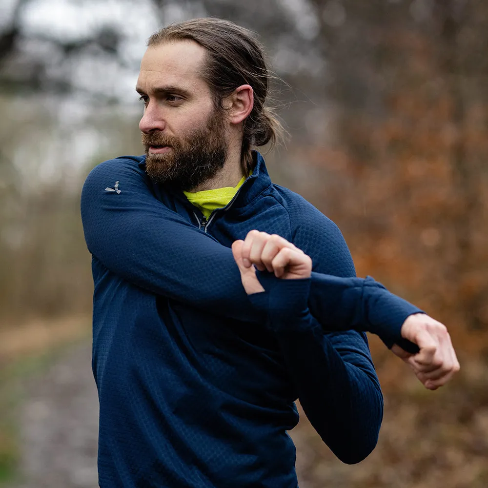 Mens Zephyr Zip Grid Fleece (Navy)