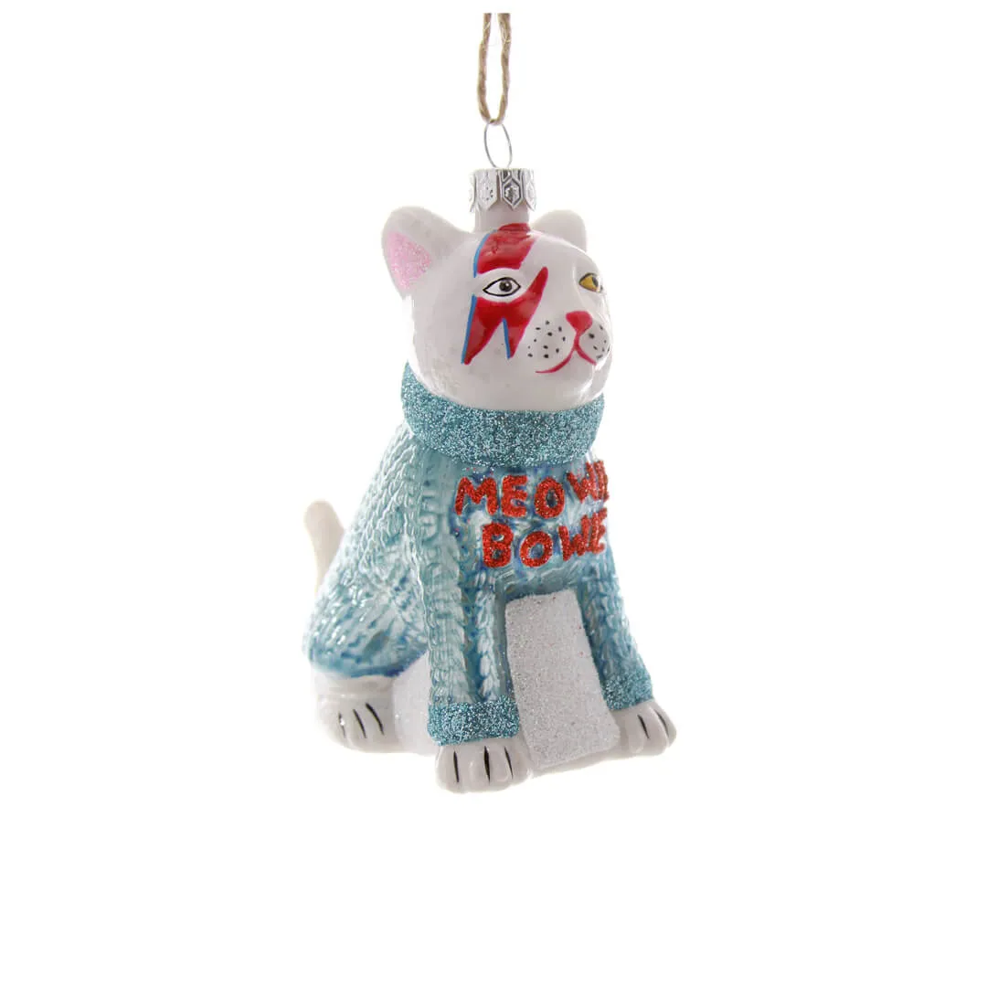 Meowie Bowie Sweater Cat Ornament 3.75"