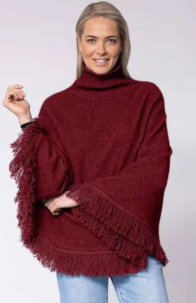 Merino & Possum Fringed Poncho