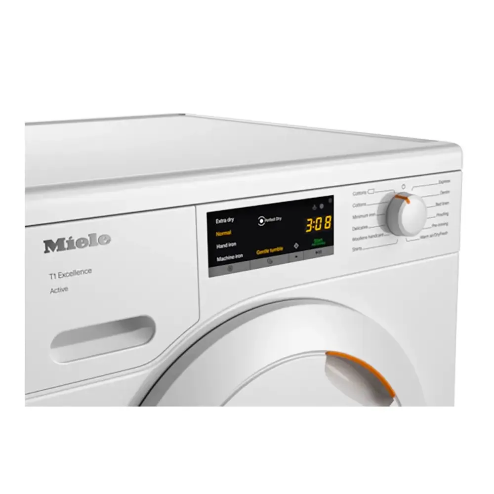 Miele TEA225WP Active 7Kg T1 Freestanding Heat Pump Dryer with A   Rating, 59.6cm Wide - Lotus White