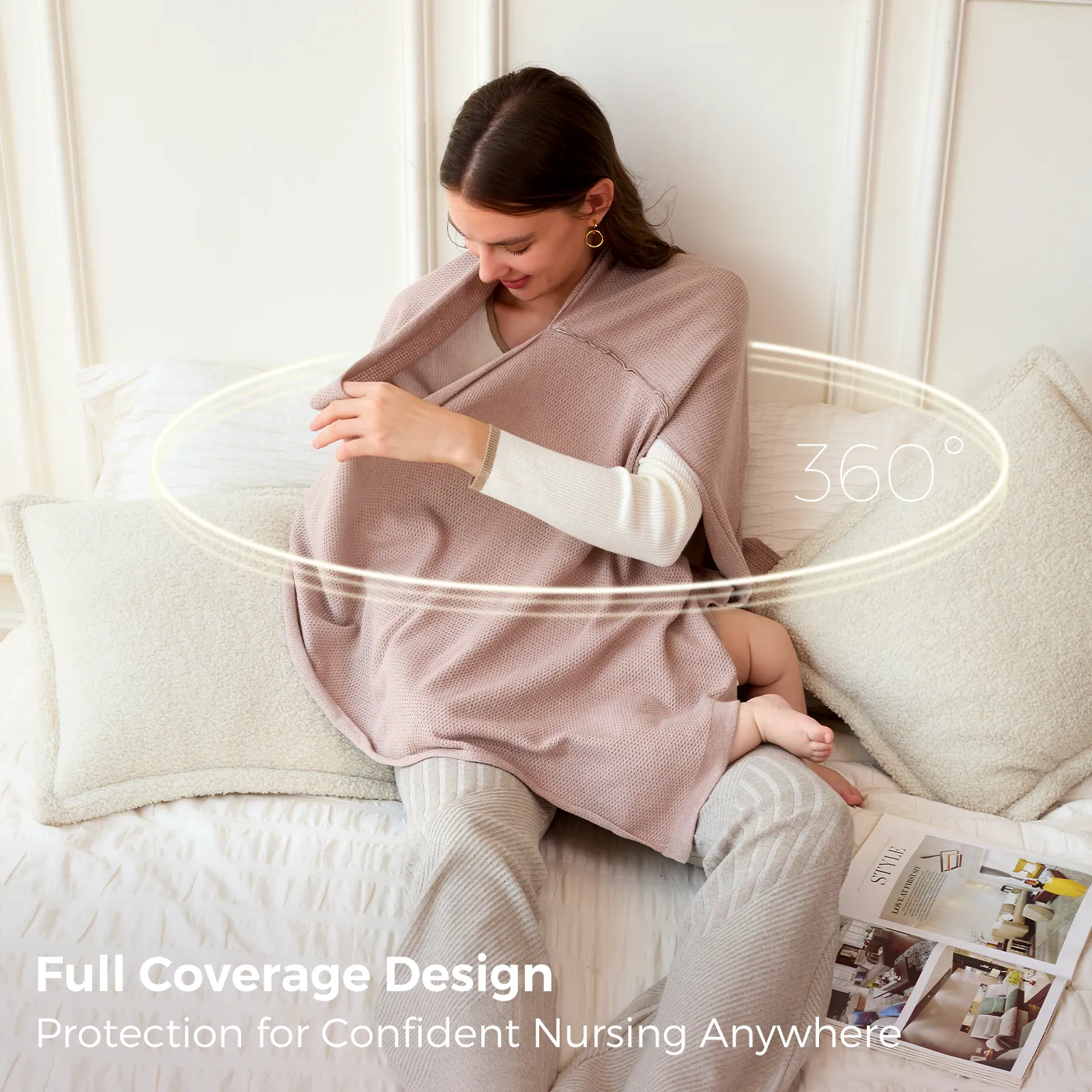 Momcozy Nursing Cover - Soft, Breathable, Multi-Use Privacy Poncho