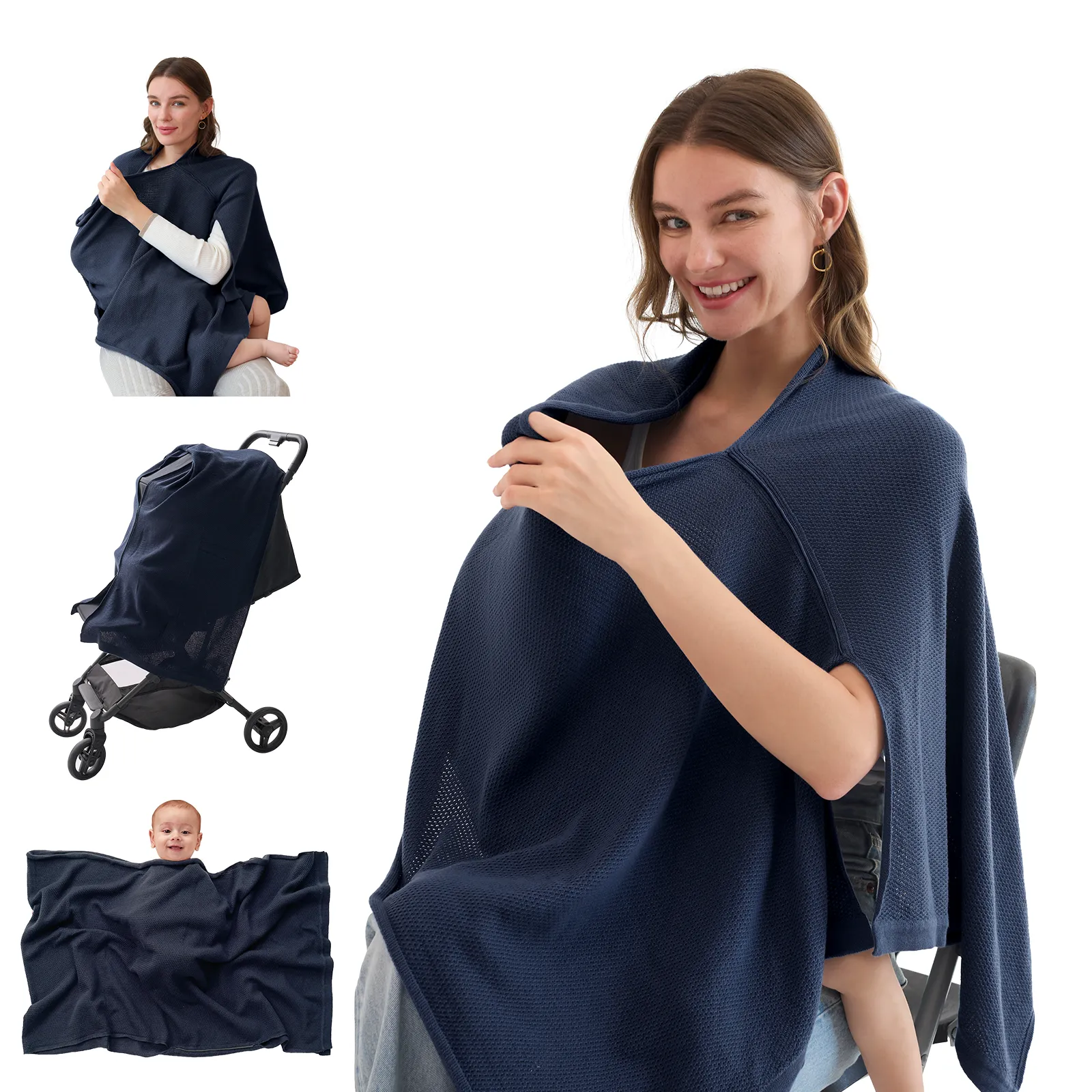 Momcozy Nursing Cover - Soft, Breathable, Multi-Use Privacy Poncho