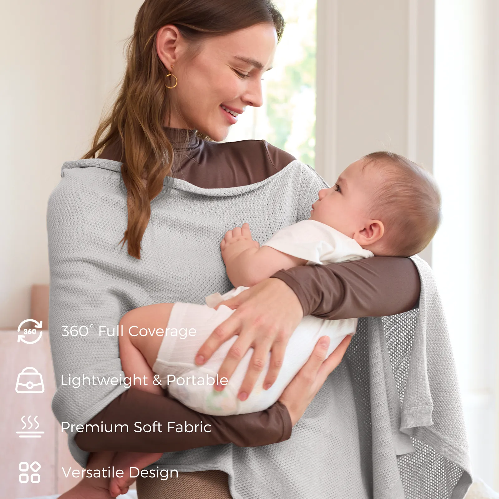 Momcozy Nursing Cover - Soft, Breathable, Multi-Use Privacy Poncho