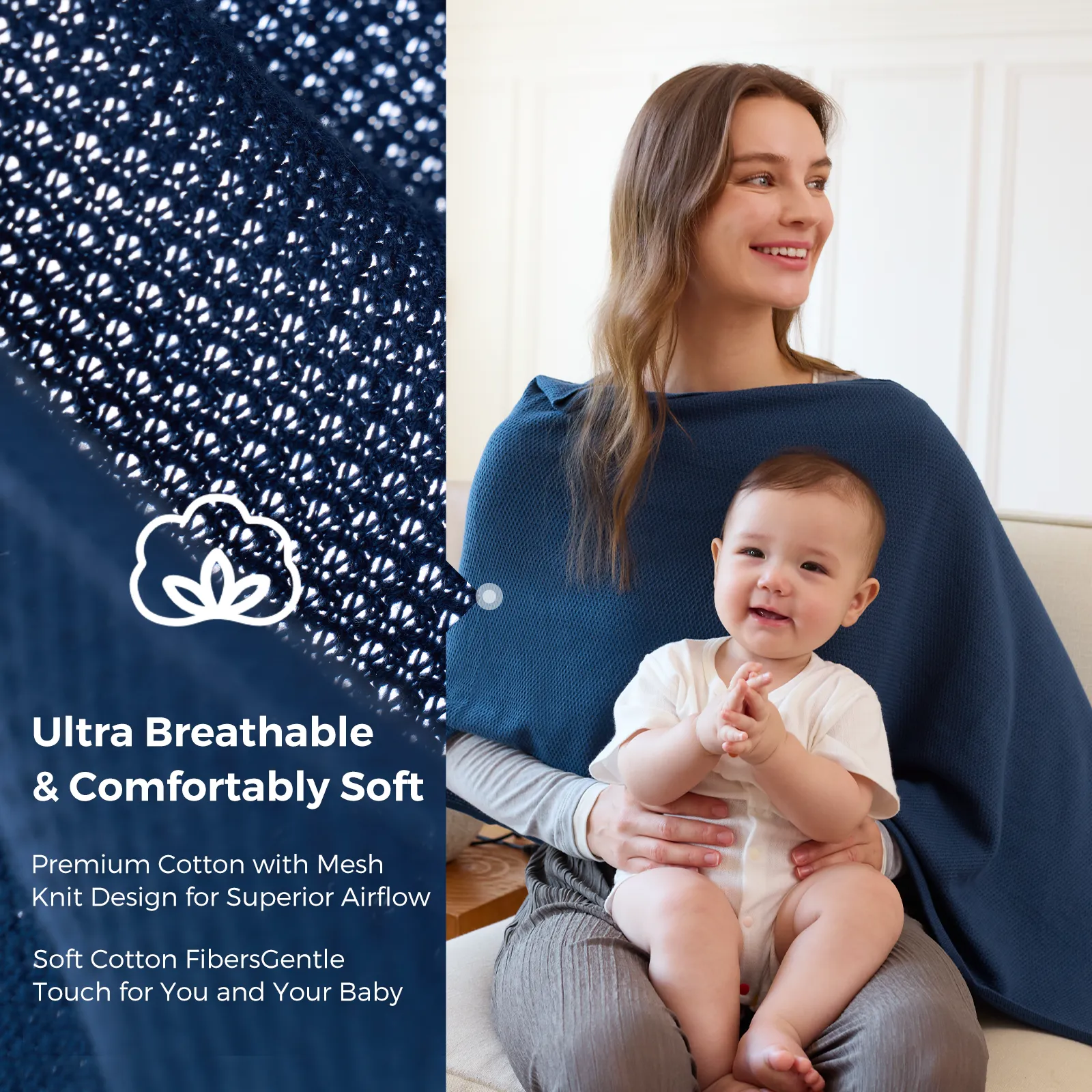 Momcozy Nursing Cover - Soft, Breathable, Multi-Use Privacy Poncho