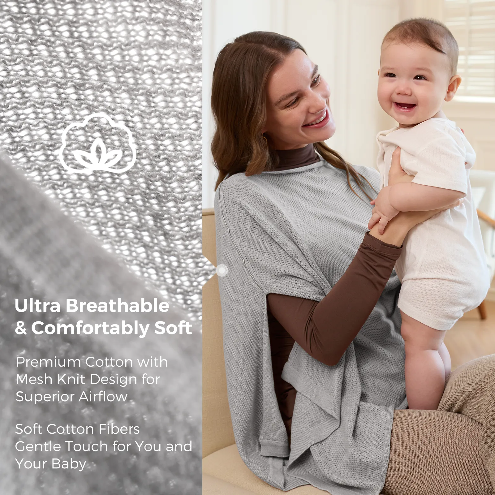 Momcozy Nursing Cover - Soft, Breathable, Multi-Use Privacy Poncho