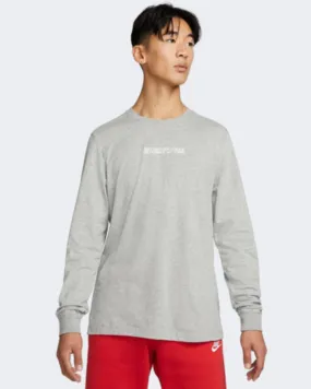 Nike Sportswear Essentials Core Men Lifestyle Long Sleeve Grey/Red