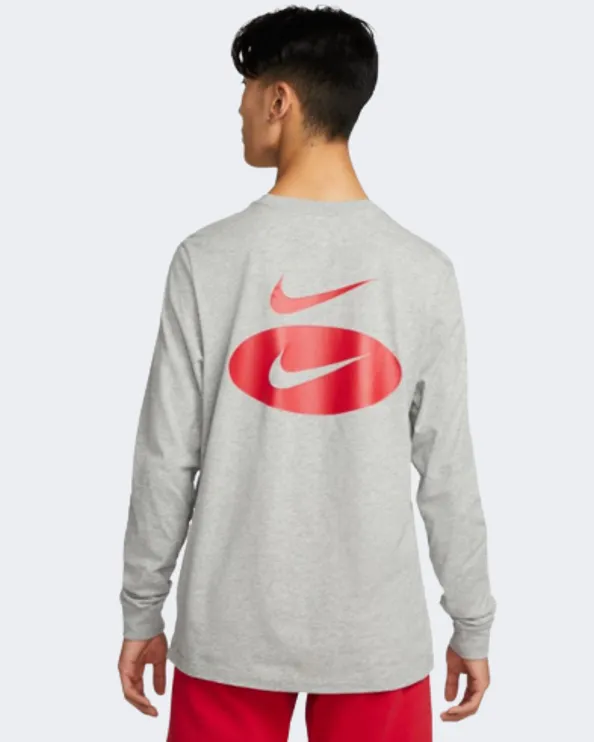 Nike Sportswear Essentials Core Men Lifestyle Long Sleeve Grey/Red