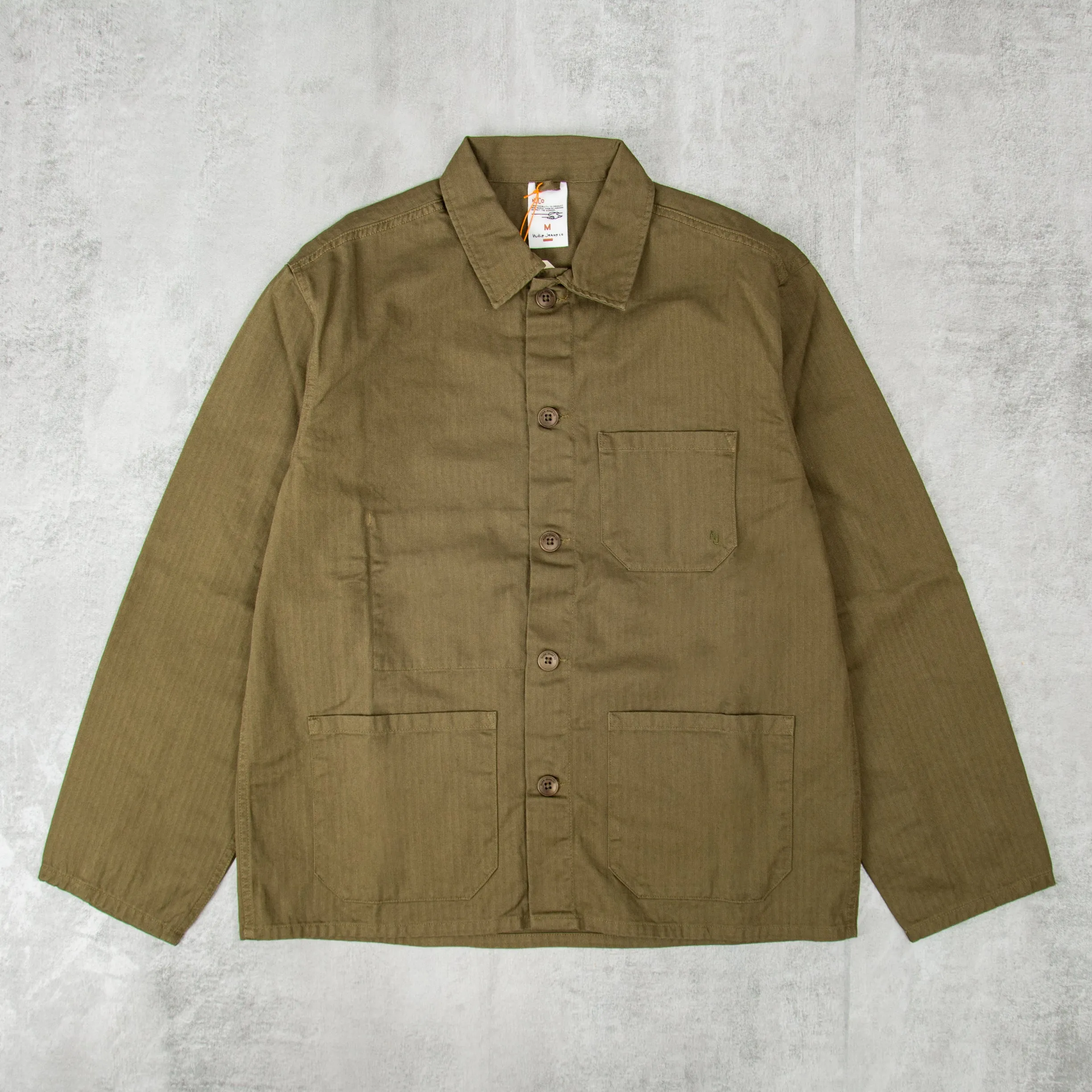 Nudie Buddy Herringbone Chore Jacket - Olive