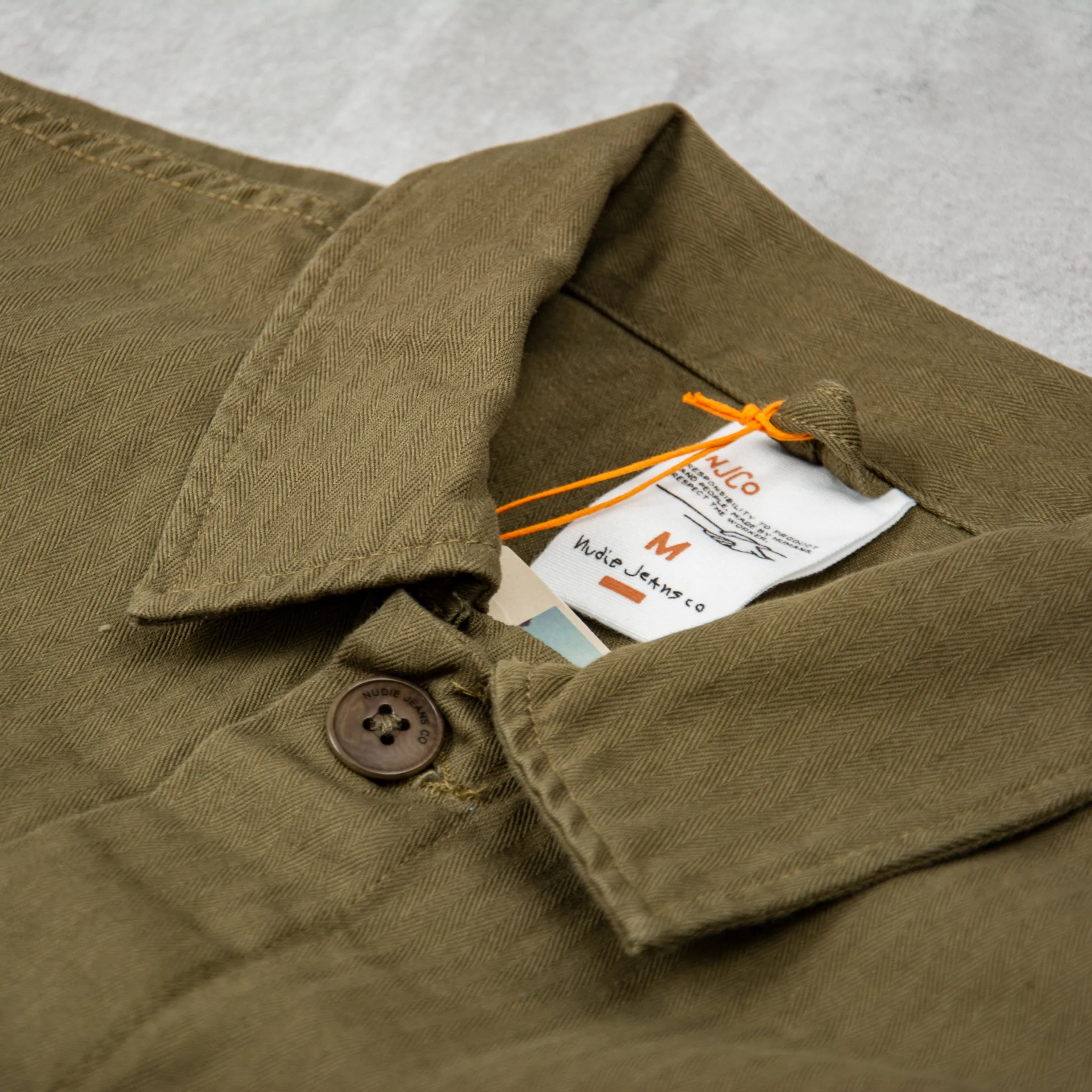 Nudie Buddy Herringbone Chore Jacket - Olive