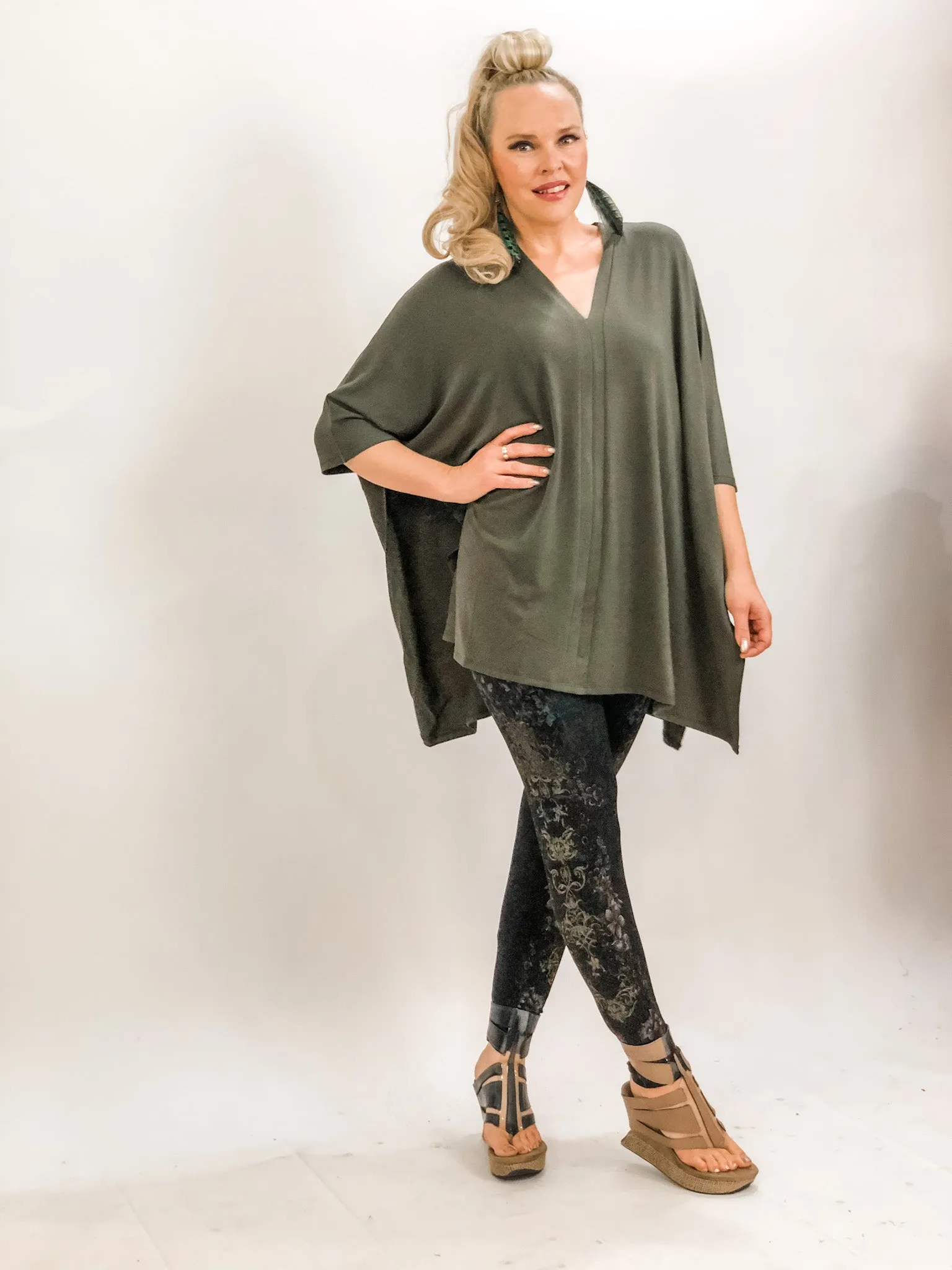 Oversized V-Neck Poncho - 6 Colors