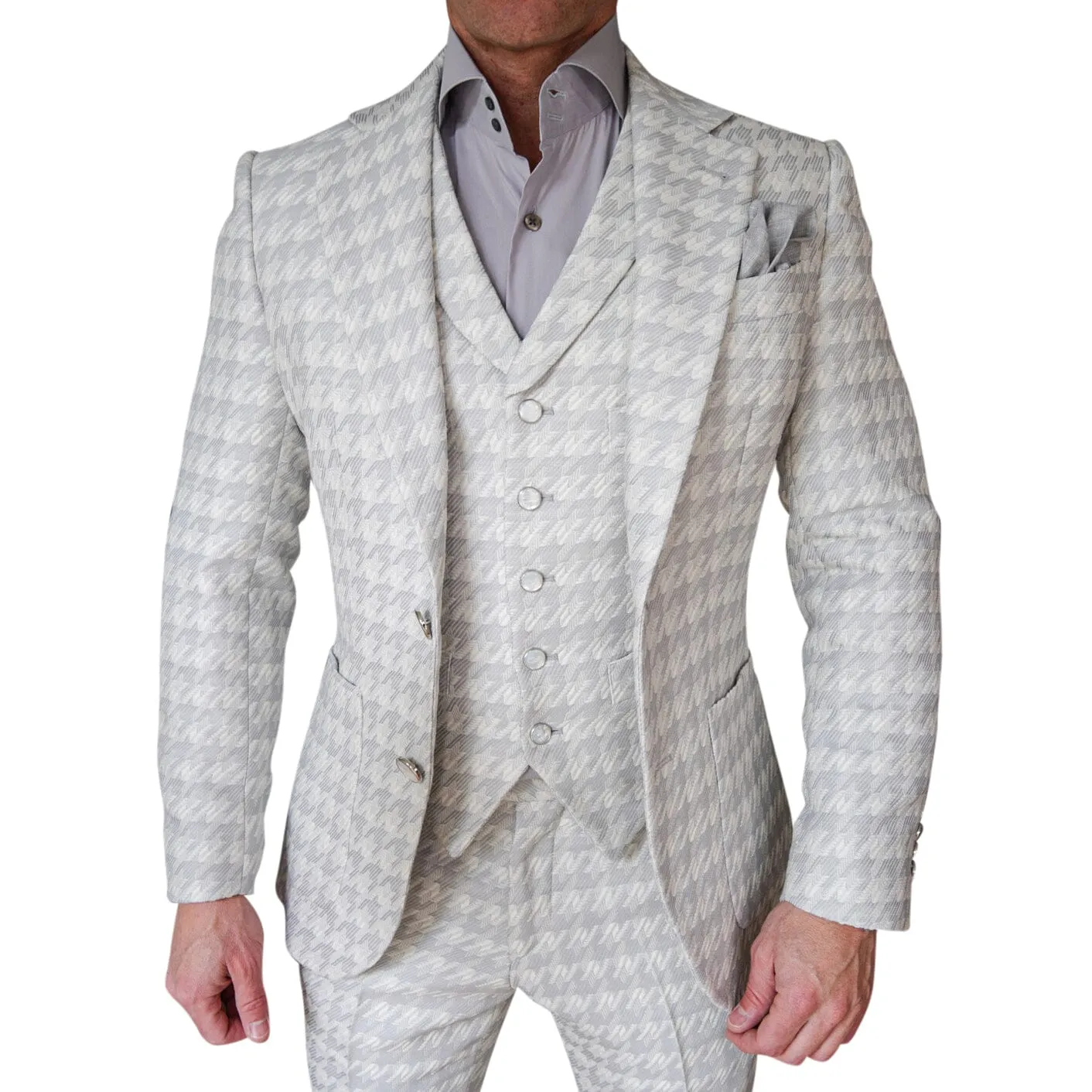 Oyster Grigio Houndstooth Jacket