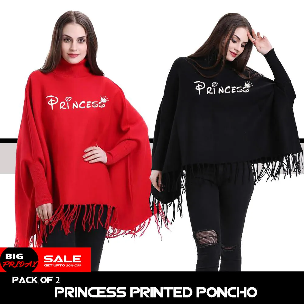 Pack of 2 Princess Printed Poncho