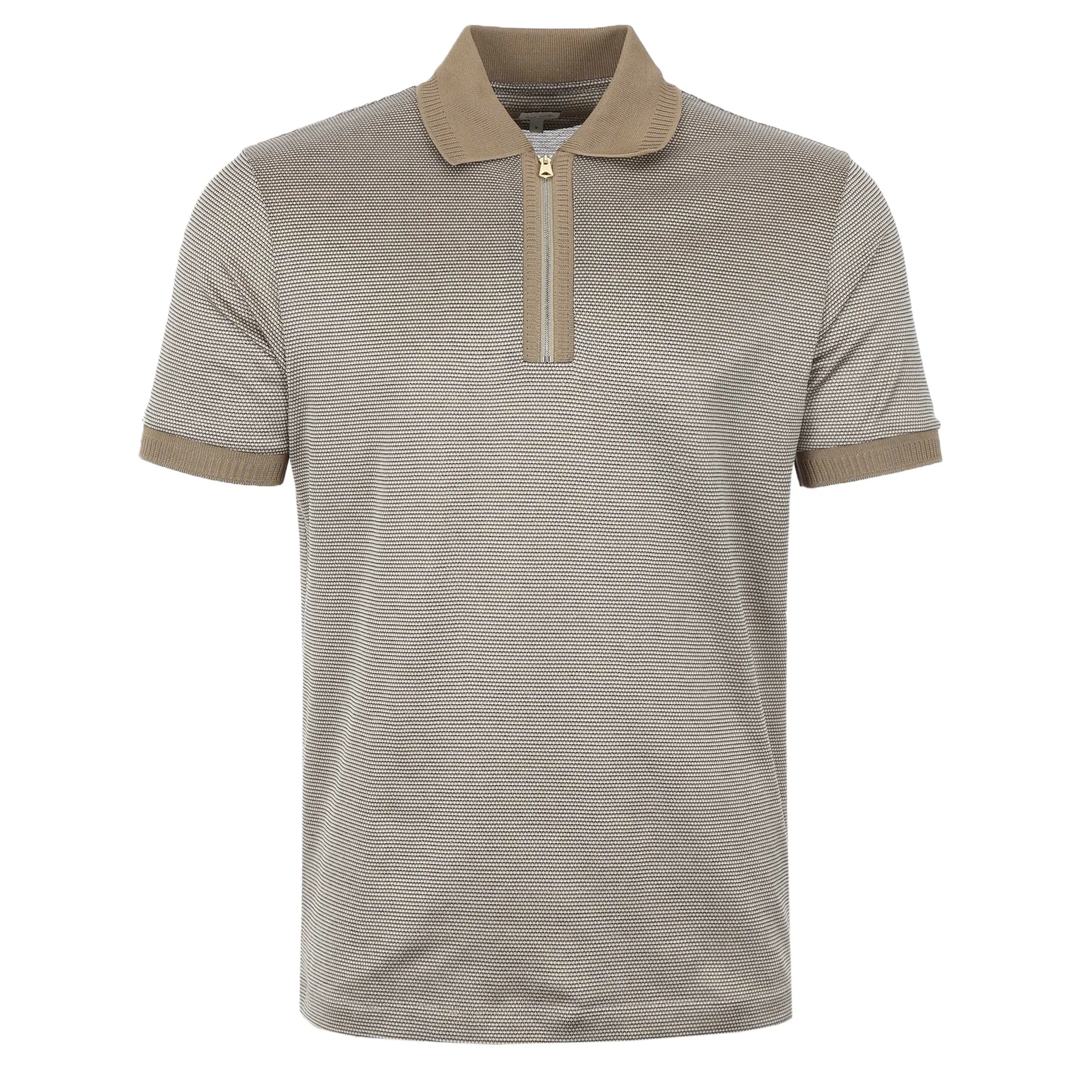 Paul Smith Zip Polo Shirt in Brown