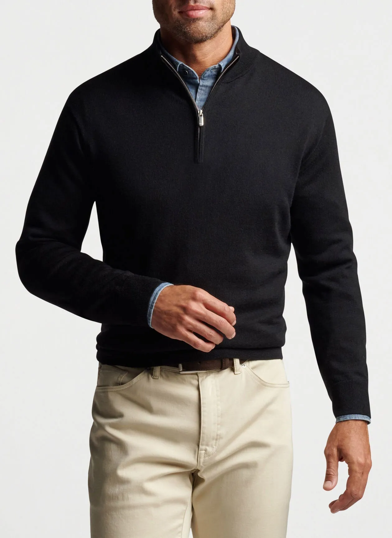 Peter Millar Autumn Crest Customized Quarter Zips, Black