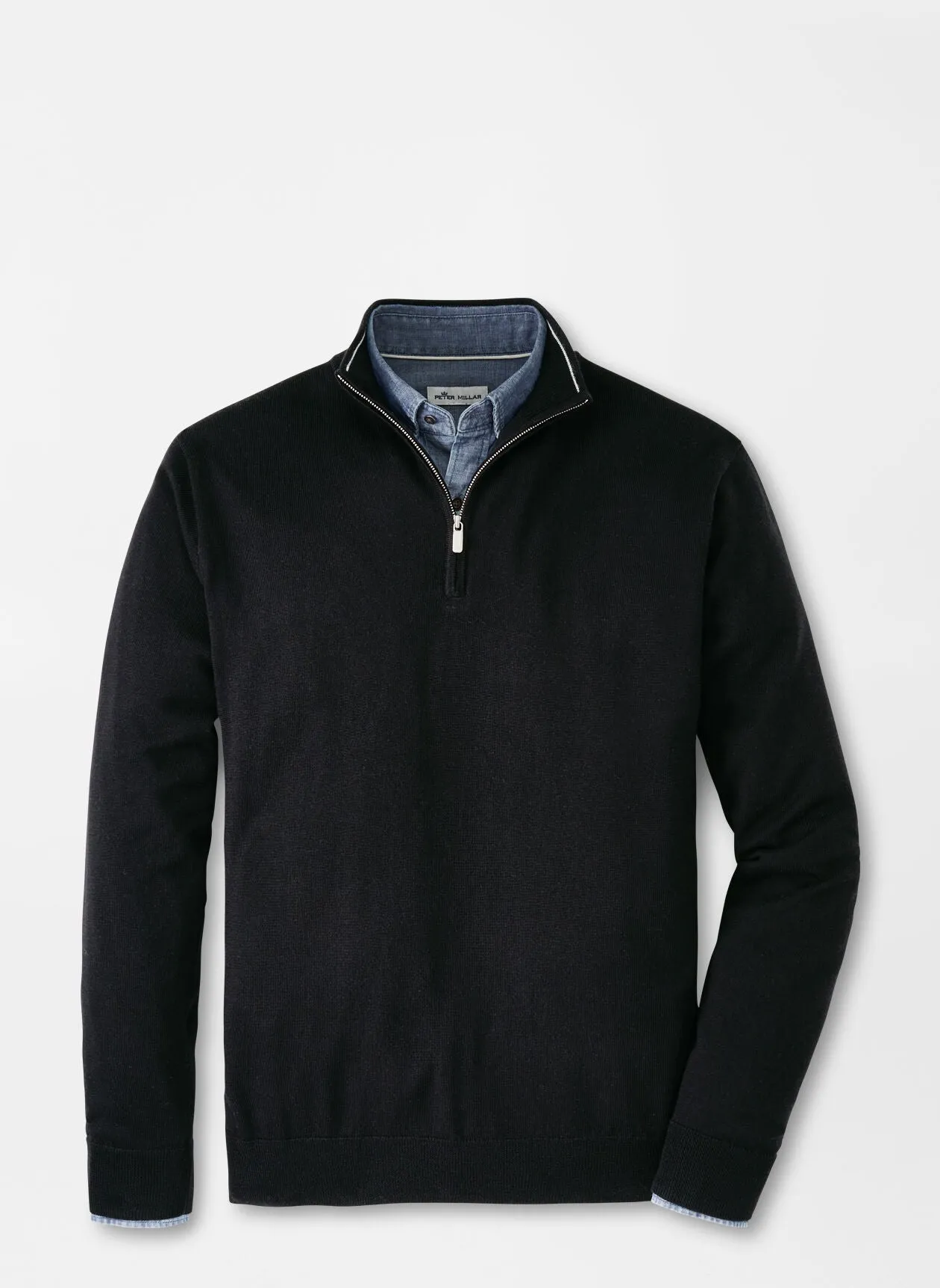 Peter Millar Autumn Crest Customized Quarter Zips, Black