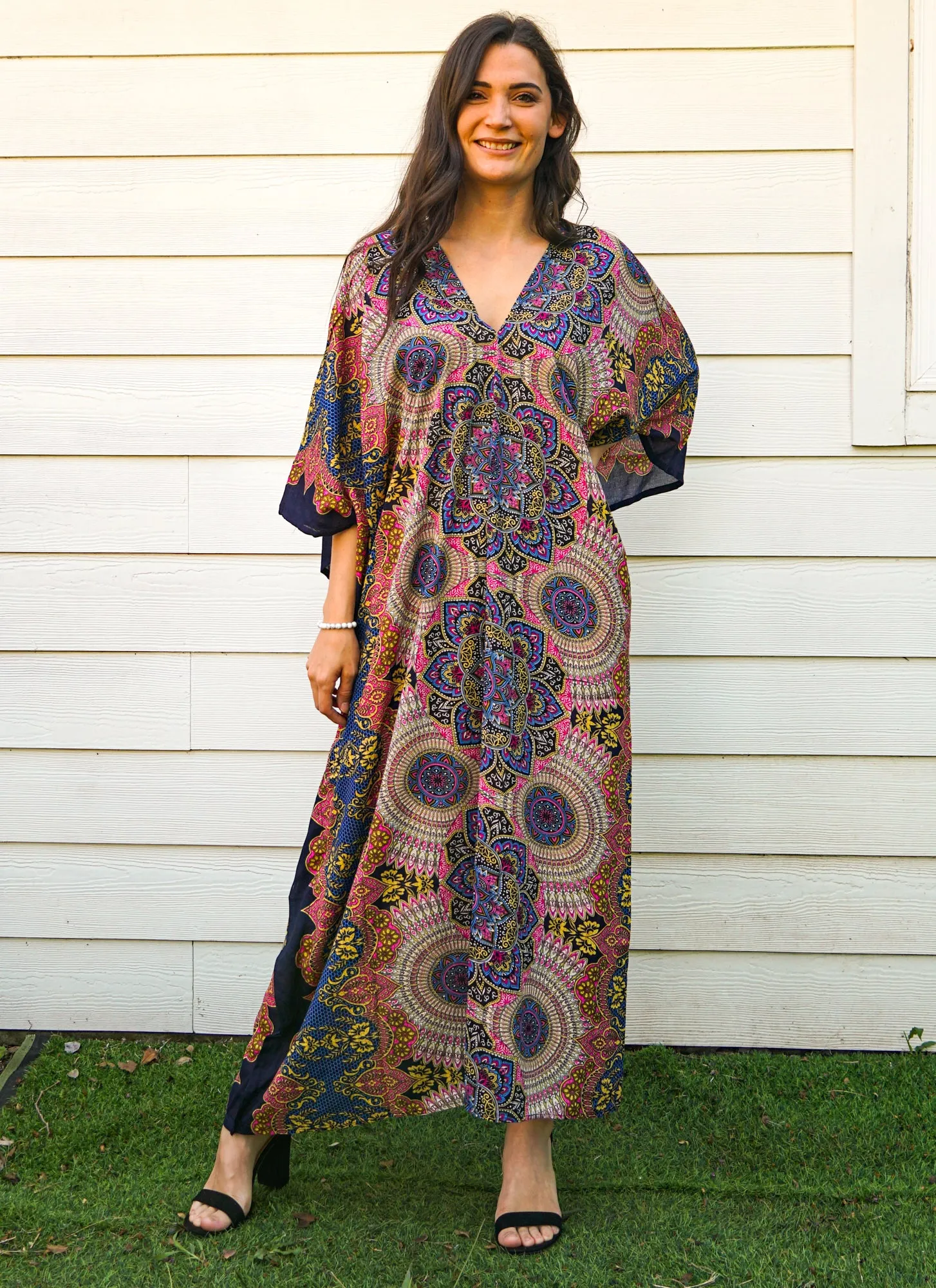 Pink Blue Mandala Kaftan