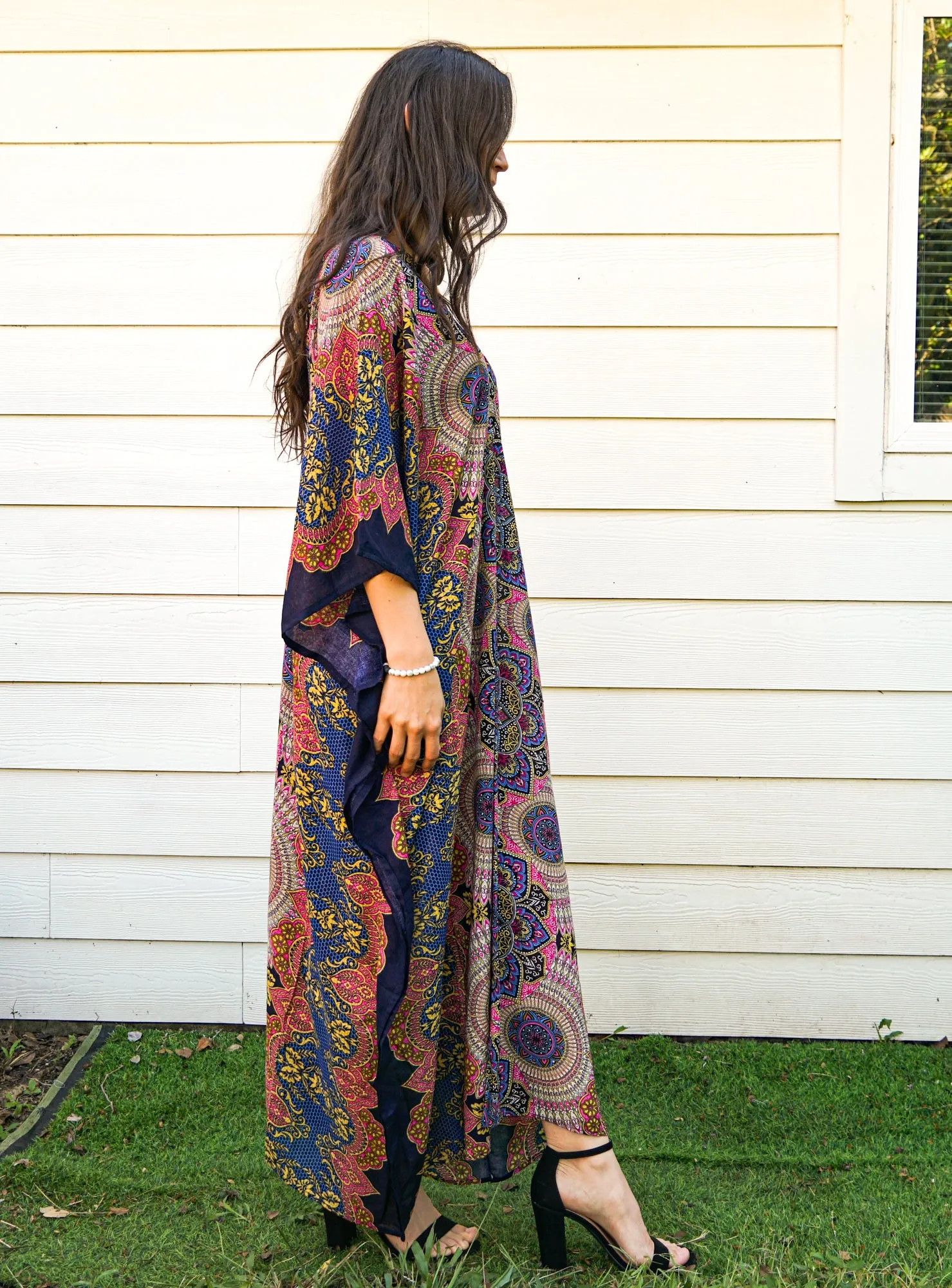 Pink Blue Mandala Kaftan