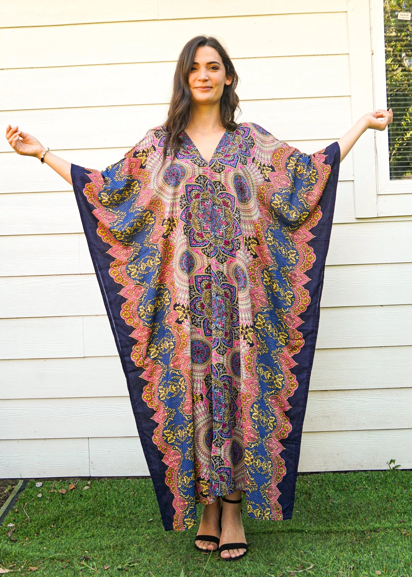 Pink Blue Mandala Kaftan