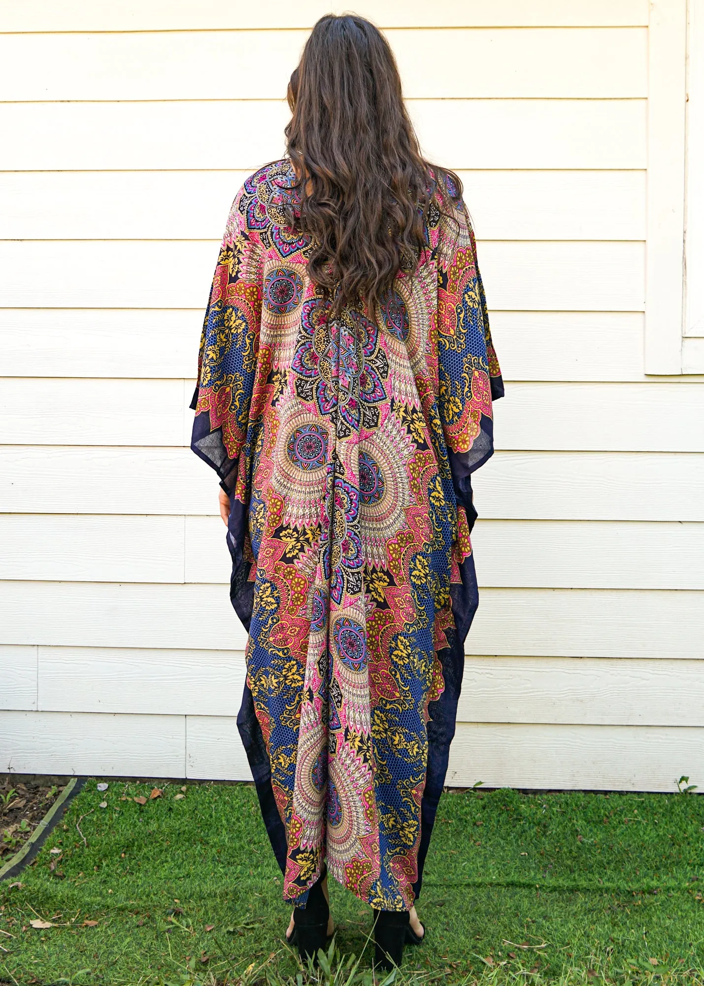 Pink Blue Mandala Kaftan