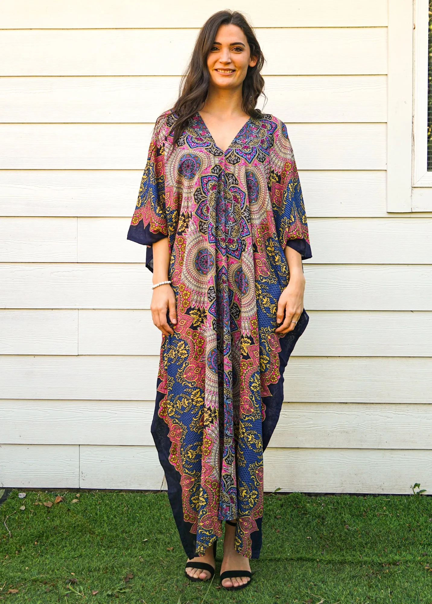 Pink Blue Mandala Kaftan