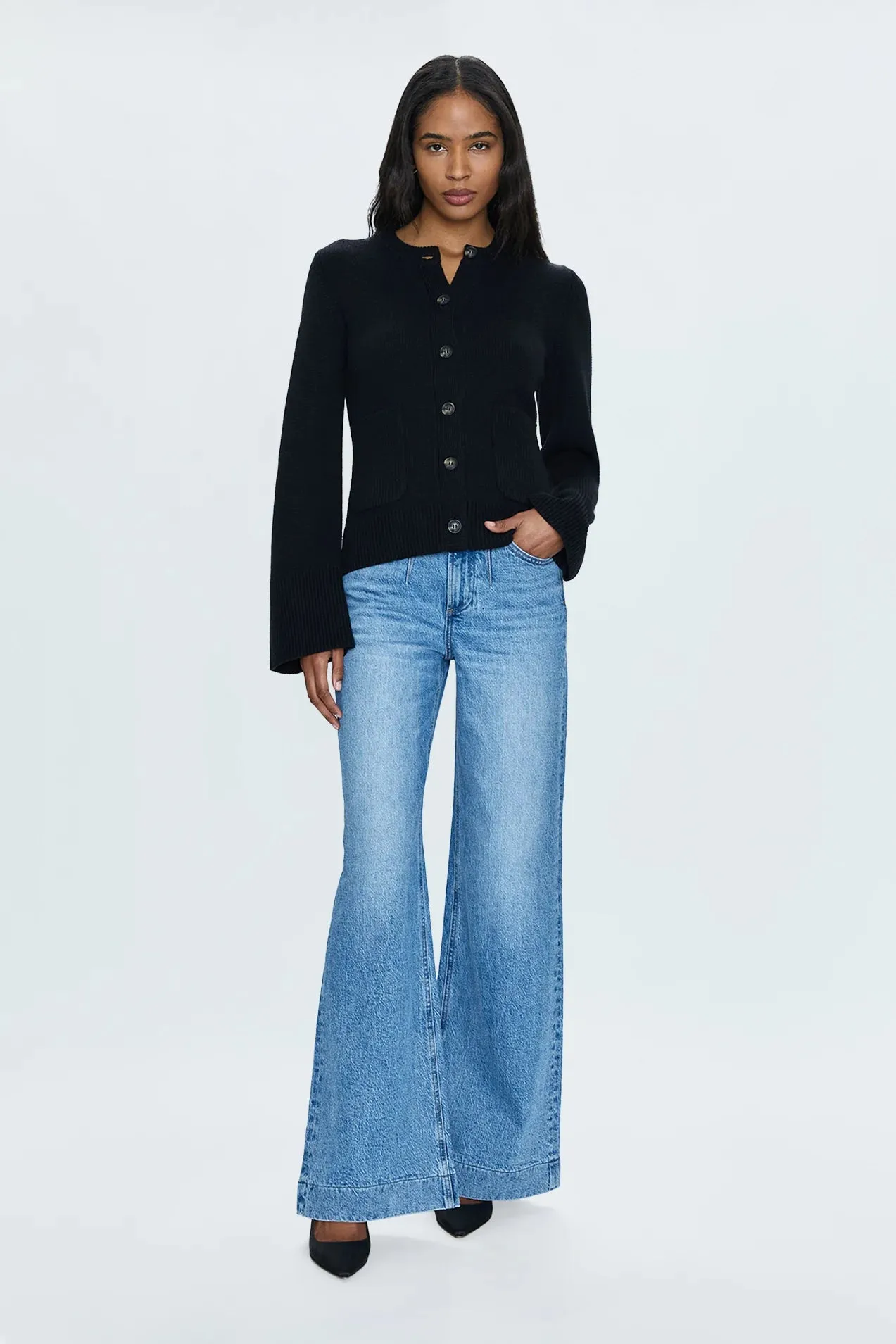 PISTOLA - LANA DOUBLE BUTTON HIGH RISE ULTRA WIDE LEG JEAN