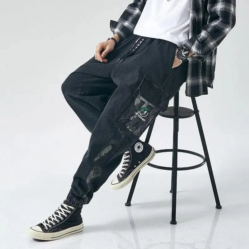 Plus Size Men Hip Hop Jeans Trousers