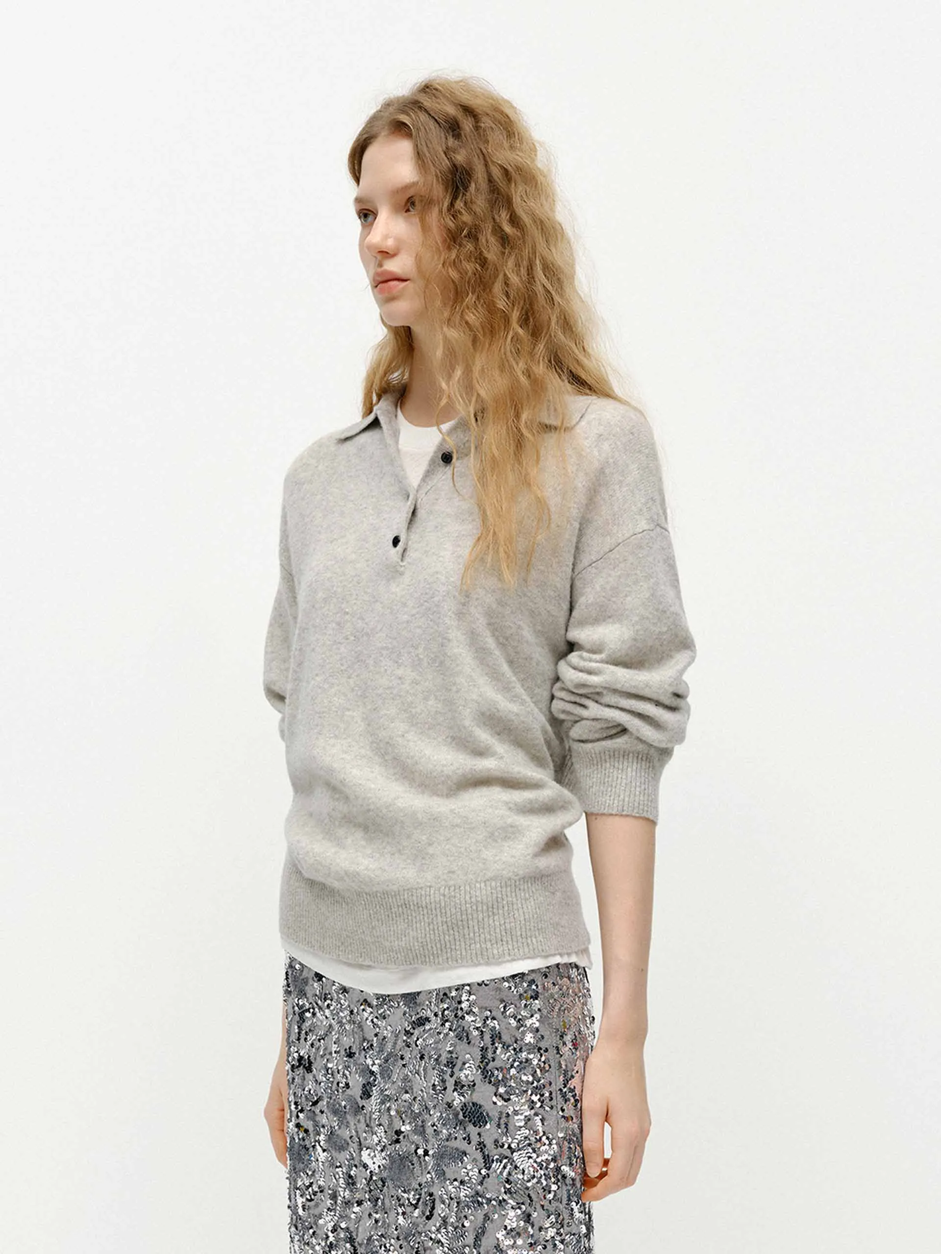 Polo Collar Loose Sweater