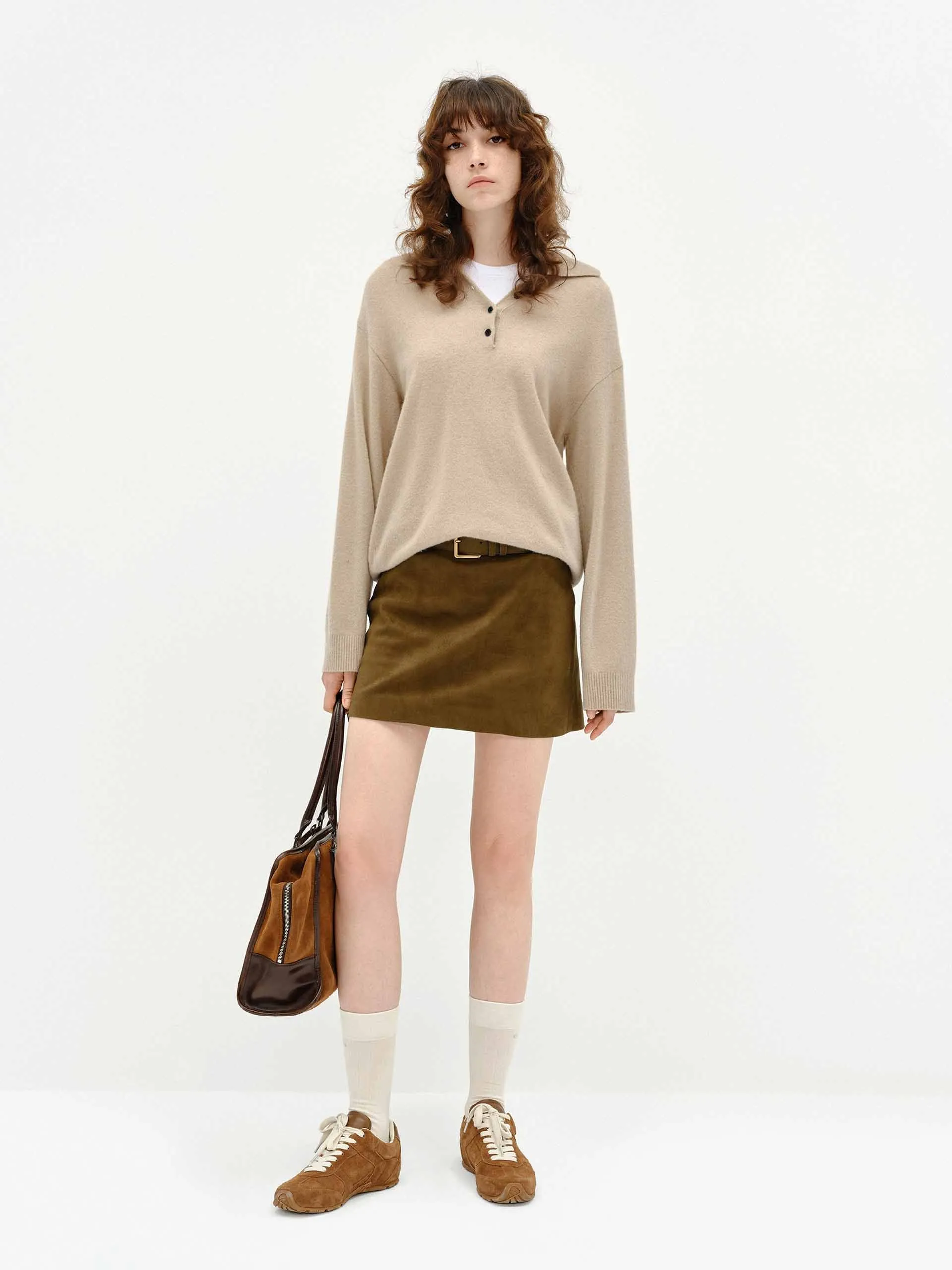 Polo Collar Loose Sweater