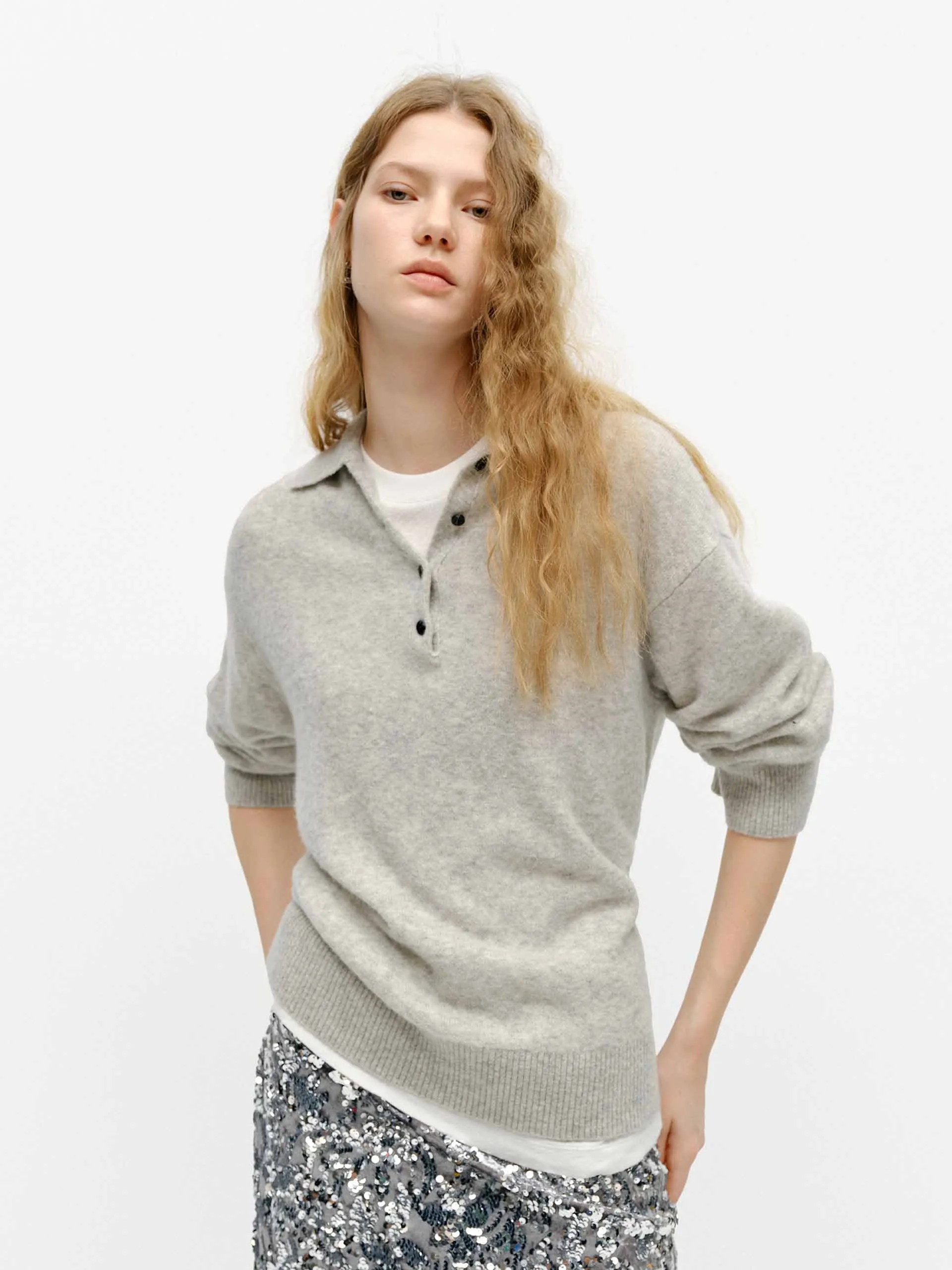 Polo Collar Loose Sweater