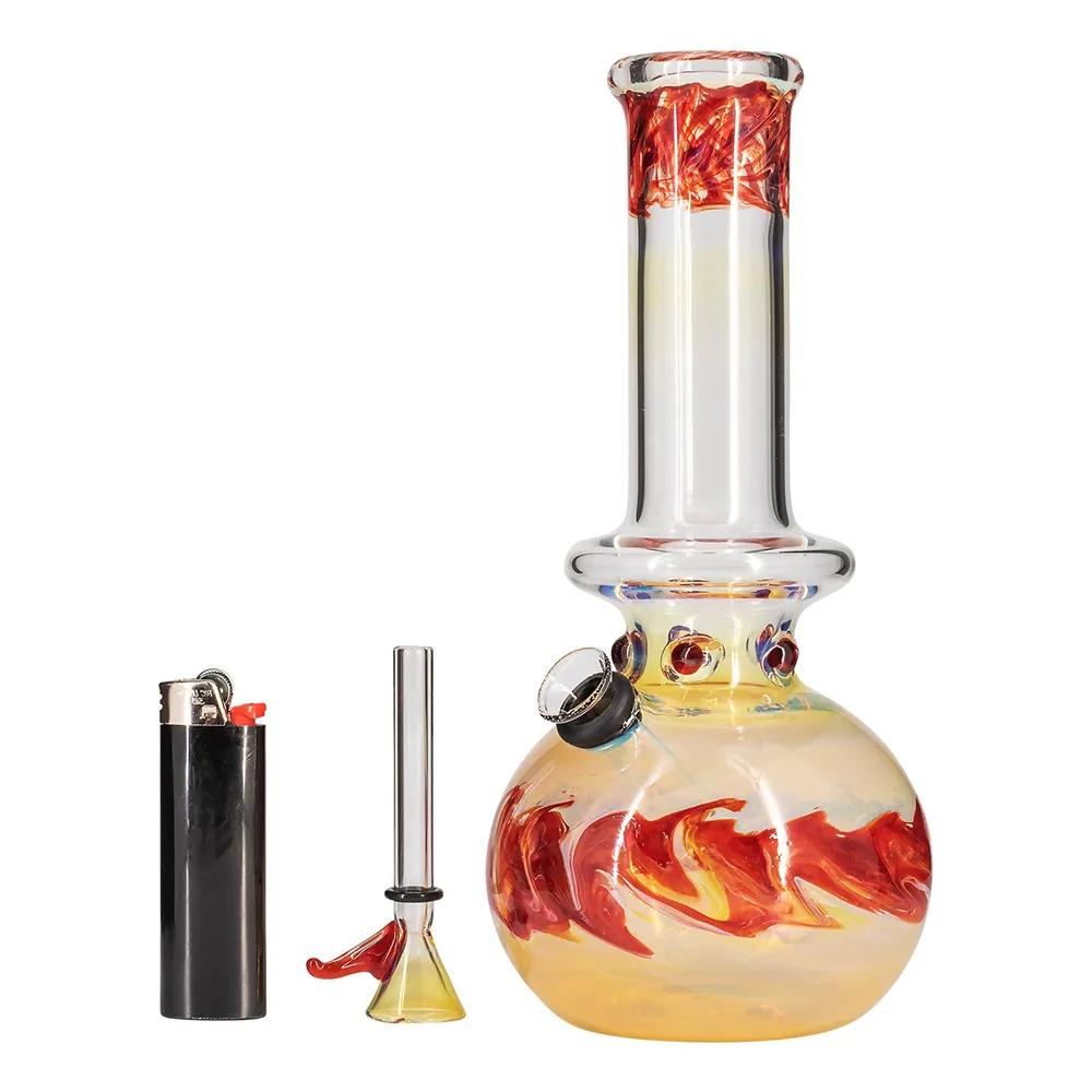 "Time Traveler" Silver Fumed Glass Bubble Base Bongs