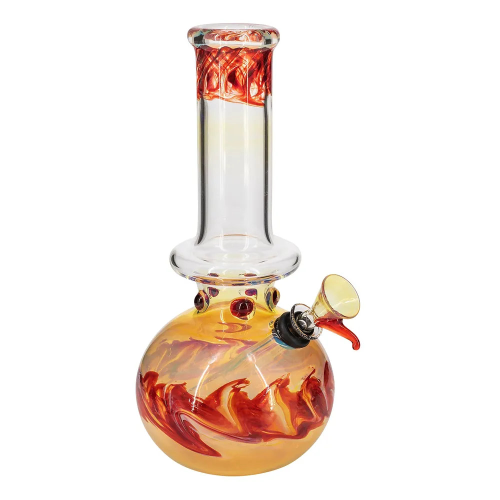 "Time Traveler" Silver Fumed Glass Bubble Base Bongs