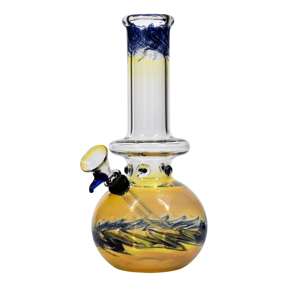 "Time Traveler" Silver Fumed Glass Bubble Base Bongs