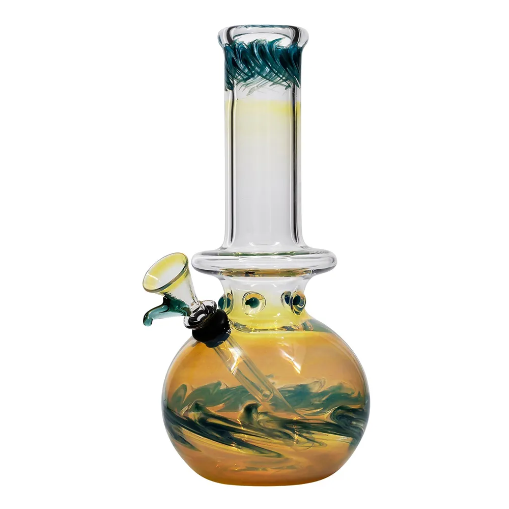 "Time Traveler" Silver Fumed Glass Bubble Base Bongs